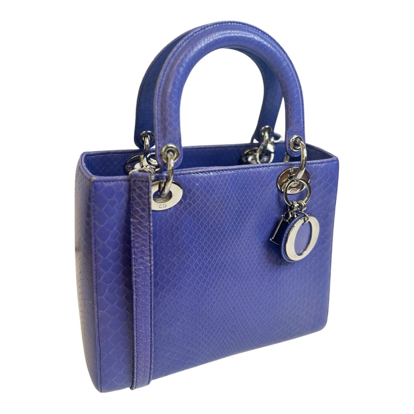 Christian Dior Snakeskin Medium Lady Dior Lavender