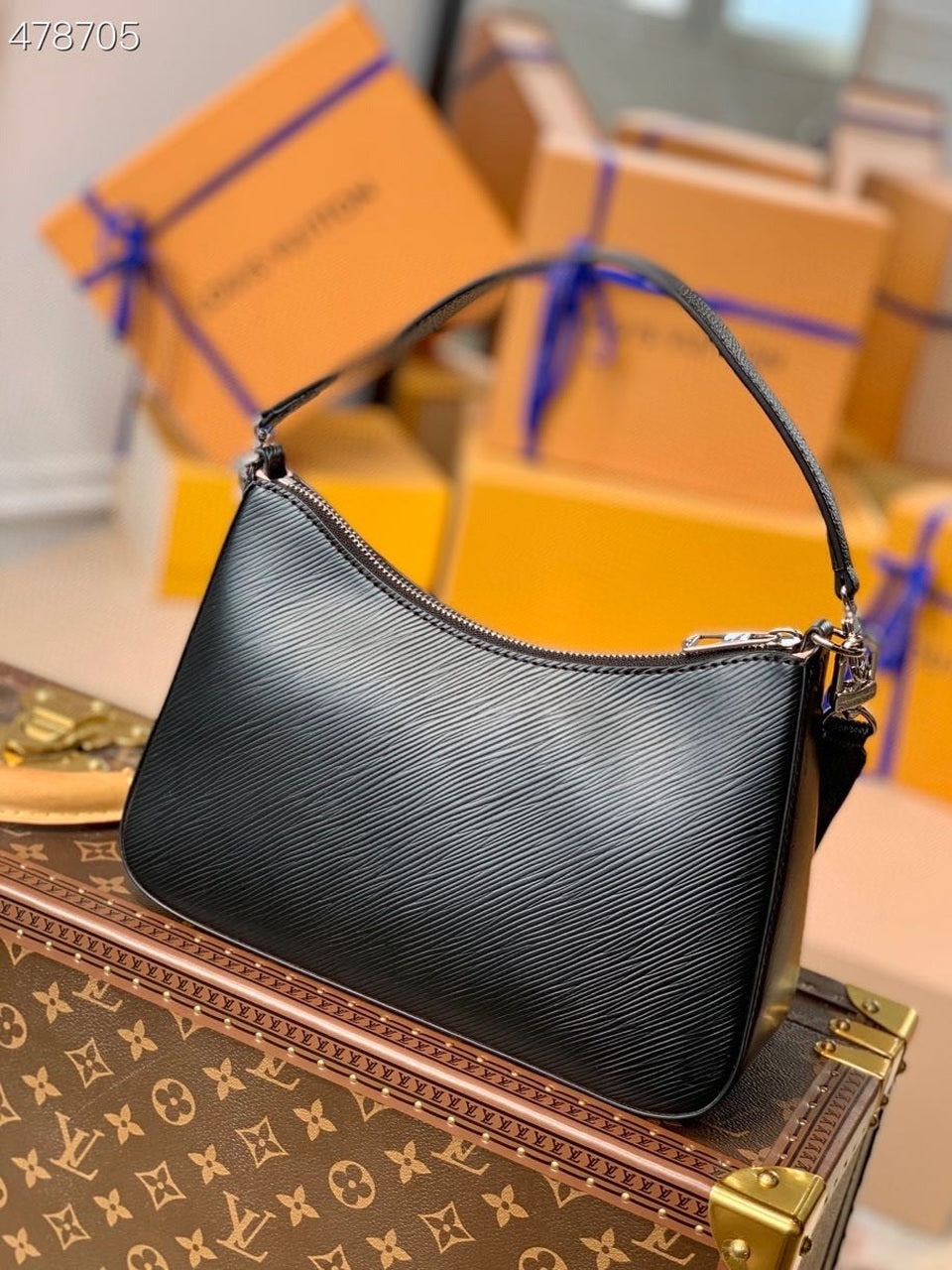 LV Marelle Tote MM Epi Black For Women, WomenÃ¢â‚¬â„¢s Handbags, Shoulder And Crossbody Bags 11.8in/30cm LV M59954
