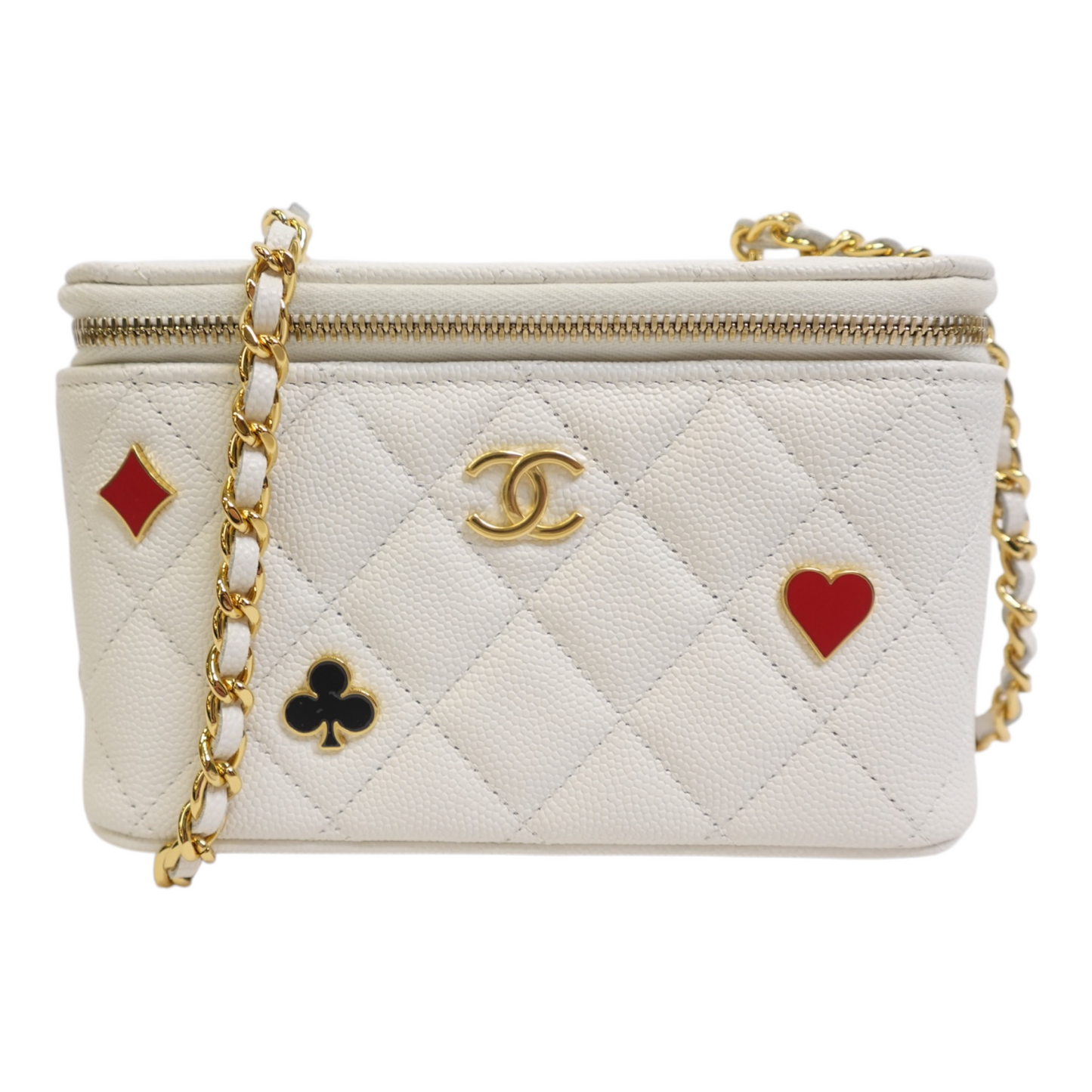 Chanel Coco Casino Caviar Quilted Small Vanity Case