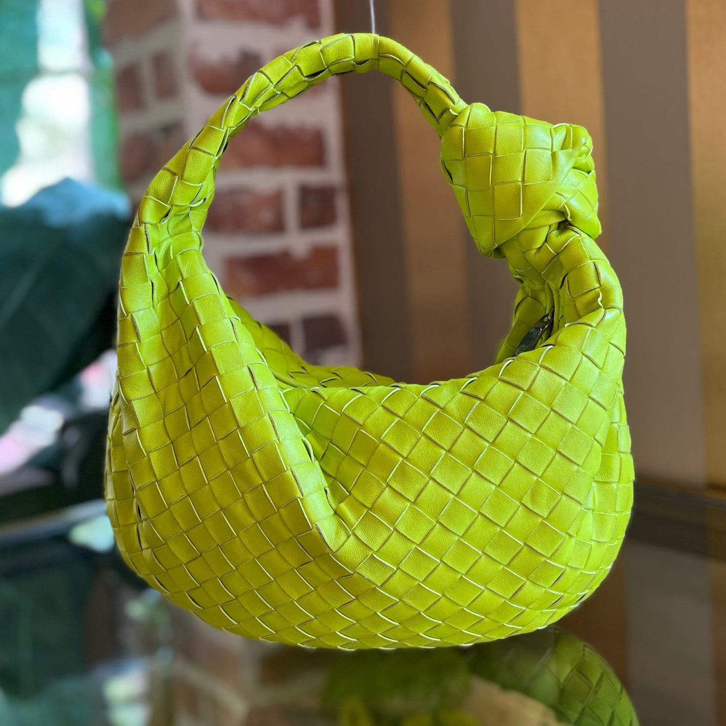 BOTTEGA VENETA Teen Jodie Green Nappa Intrecciato Hobo Bag