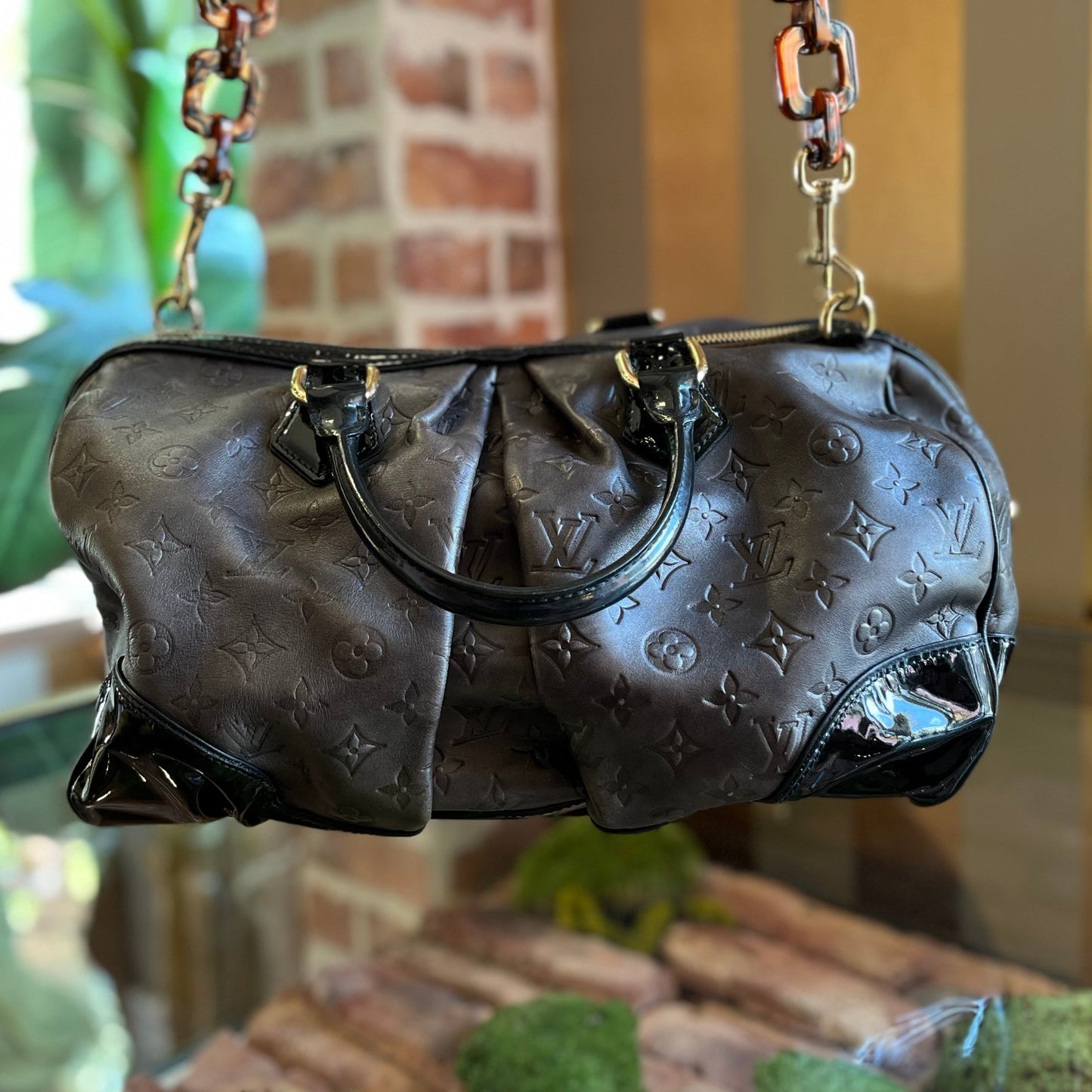 LOUIS VUITTON Limited Edition Stephen Embossed Monogram Calfskin Satchel Bag