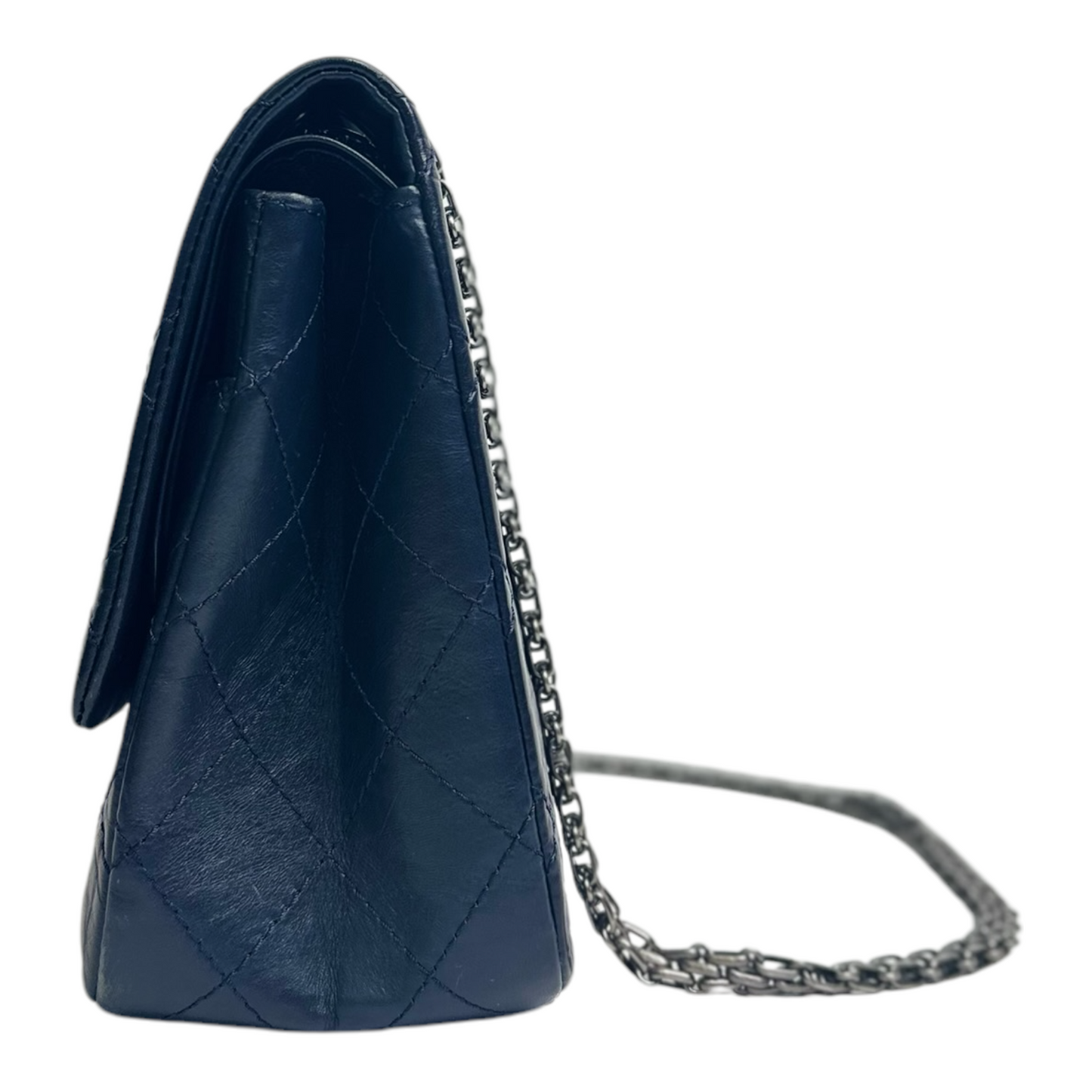 Chanel Aged Calfskin Quilted 2.55 Reissue 227 Flap Dark Blue
