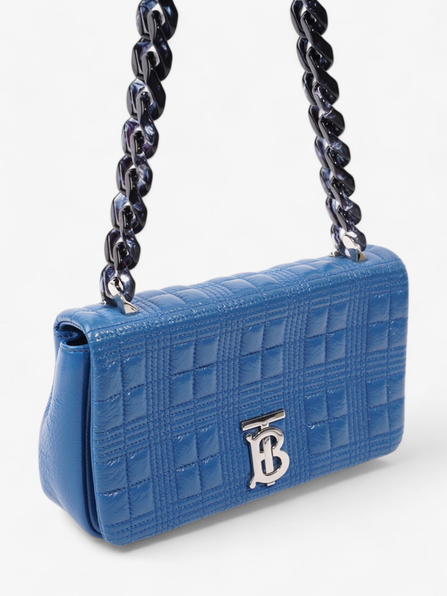 Burberry Lola Blue Lambskin Leather Small