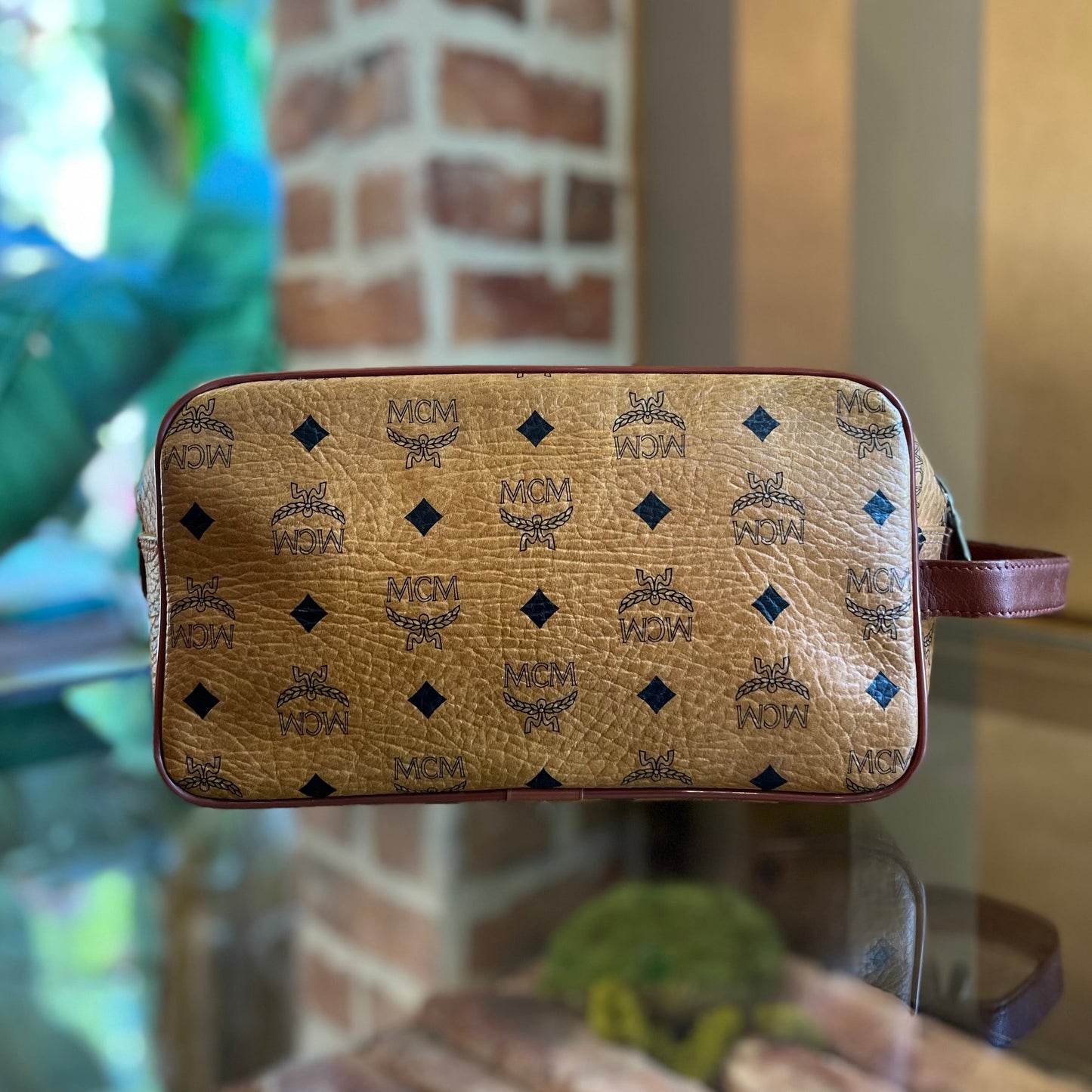 MCM Visetos Monogram Canvas Toiletry Pouch