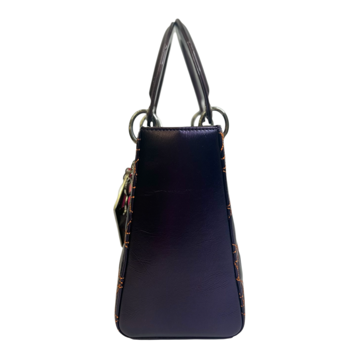 Christian Dior Metallic Lambskin Cannage Medium Anselm Reyle Lady Dior Purple Orange