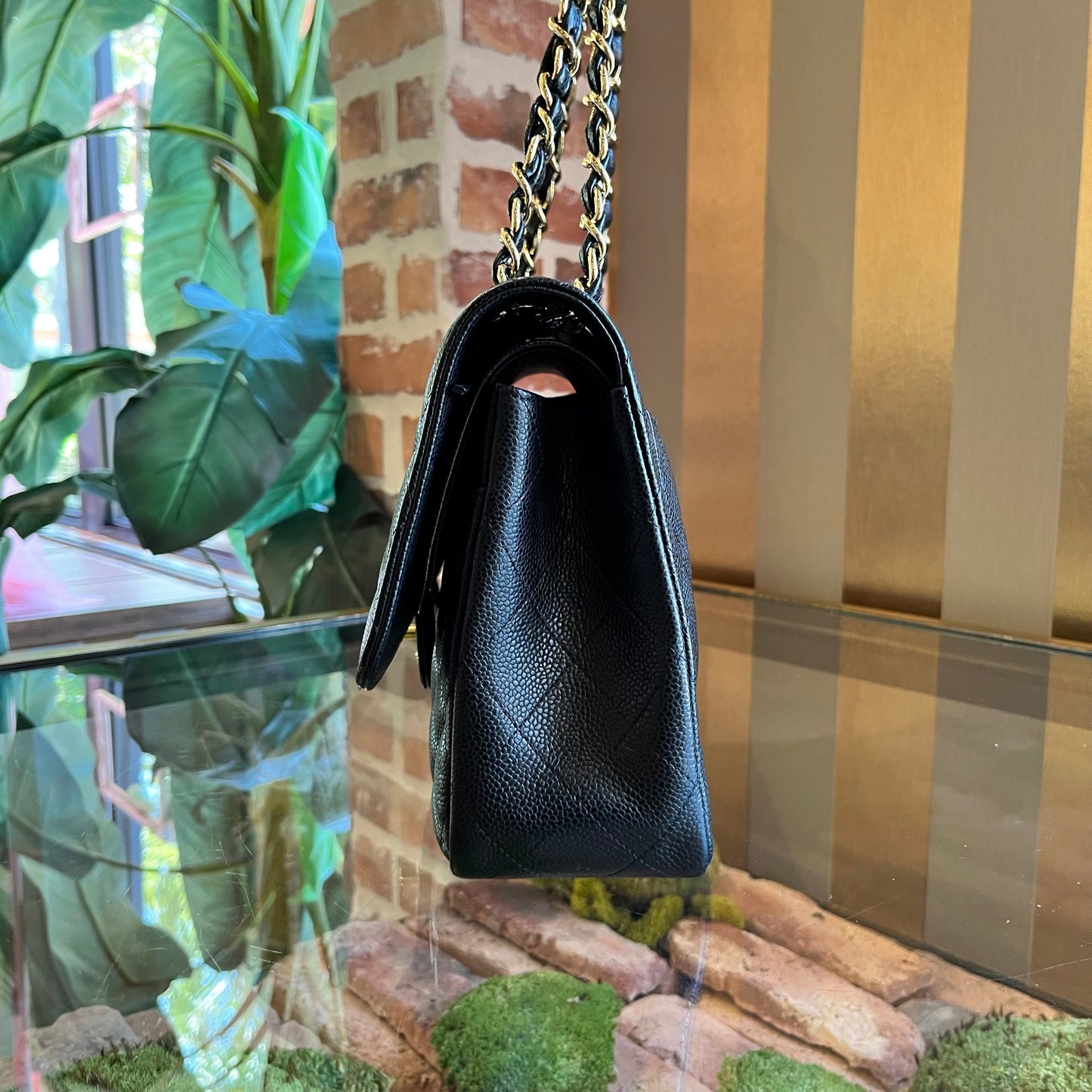 CHANEL Double Flap Jumbo Caviar Shoulder Bag
