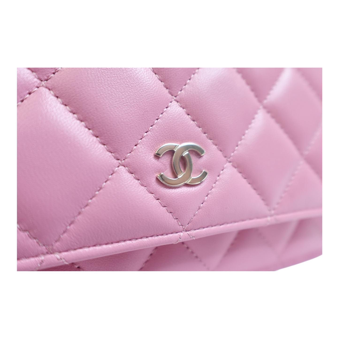 Chanel Pink Caviar Quilted Wallet on Chain