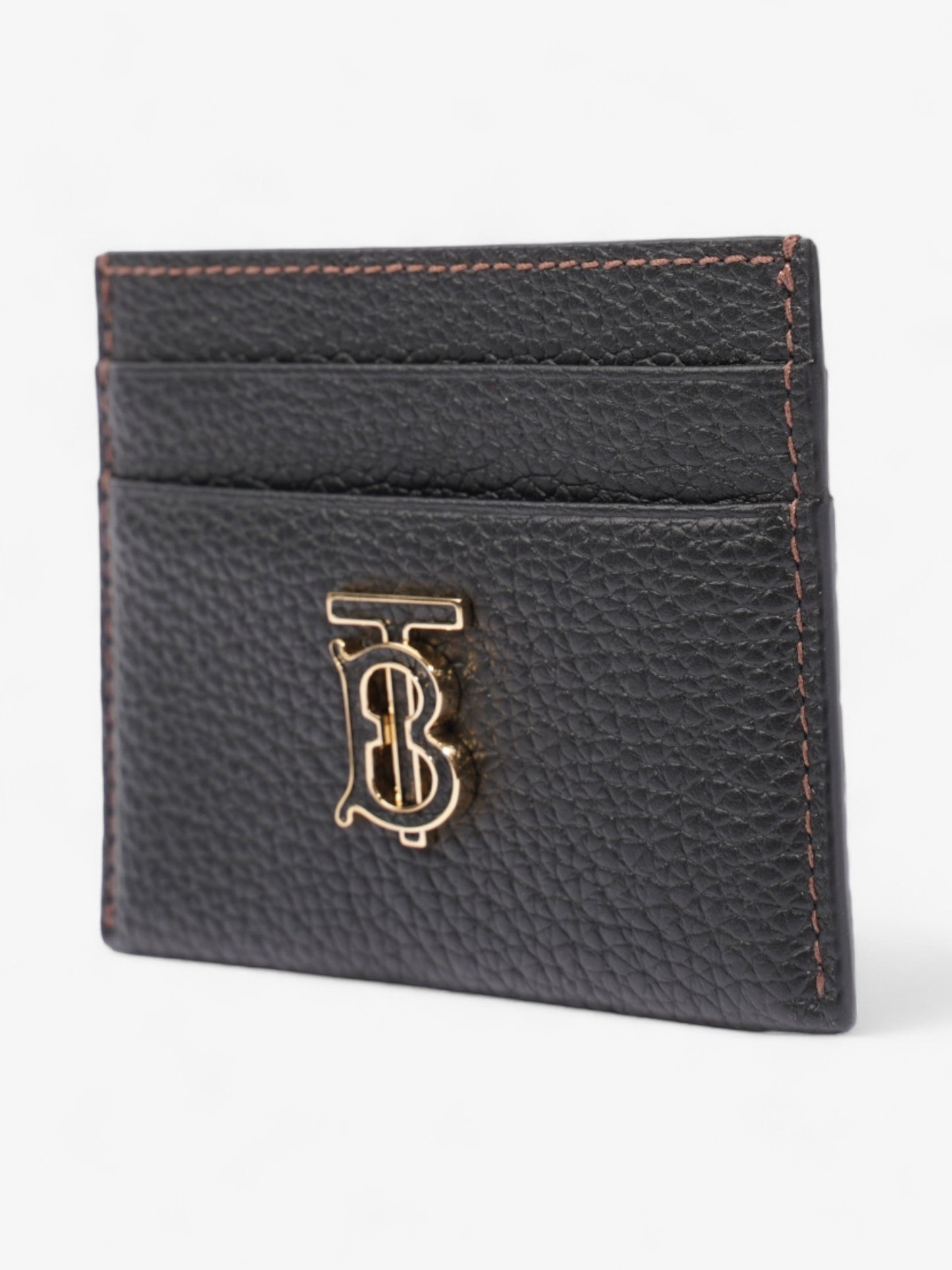 Burberry TB Card Holder Black Calfskin Leather
