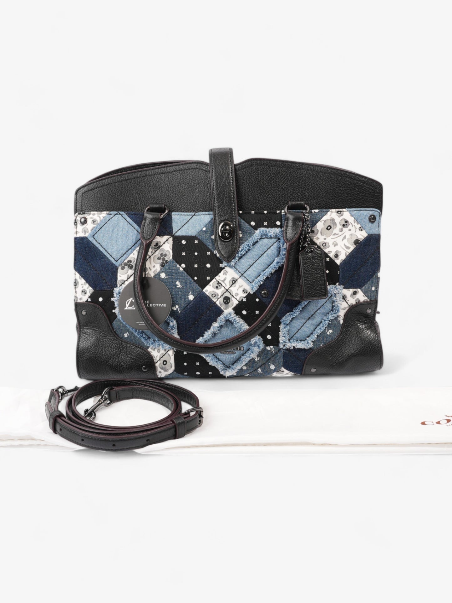 Coach Mercer Satchel Black / Blue Denim