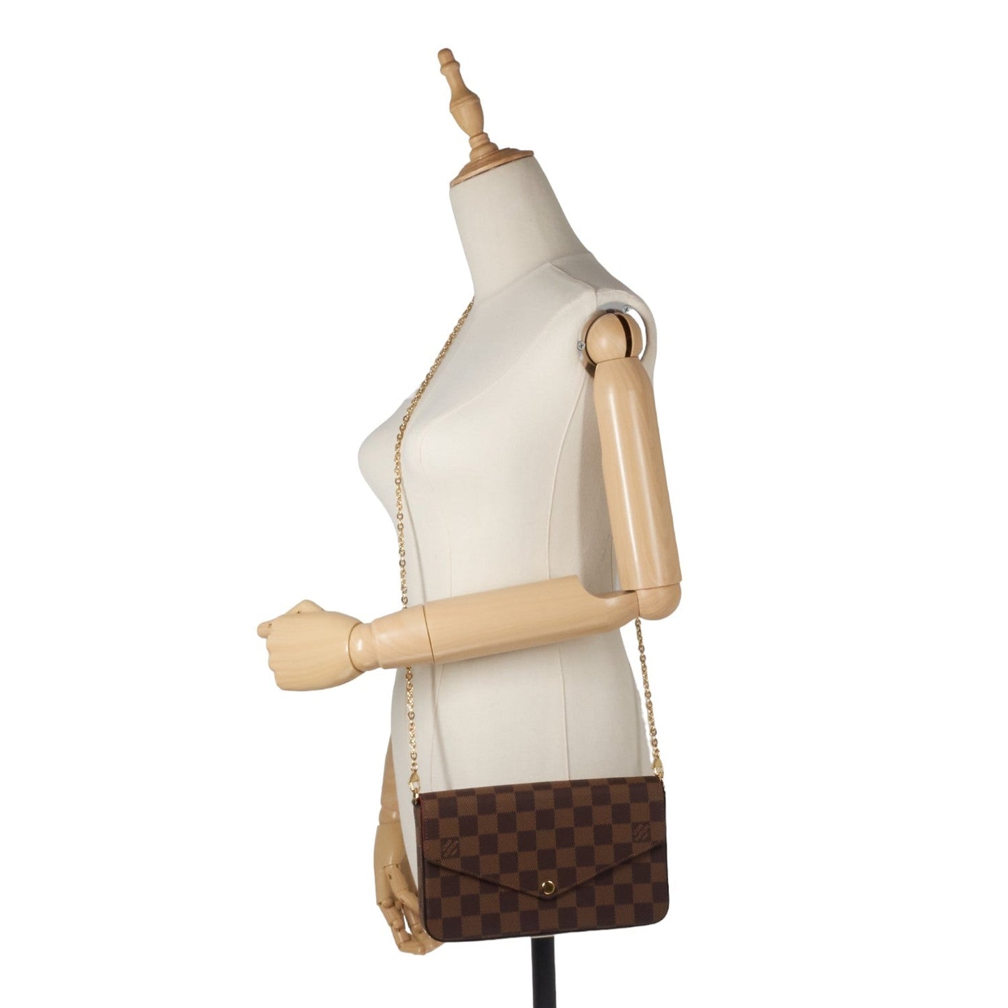 Louis Vuitto FÃ©licie Pochette Damier Ebene Canvas Bag