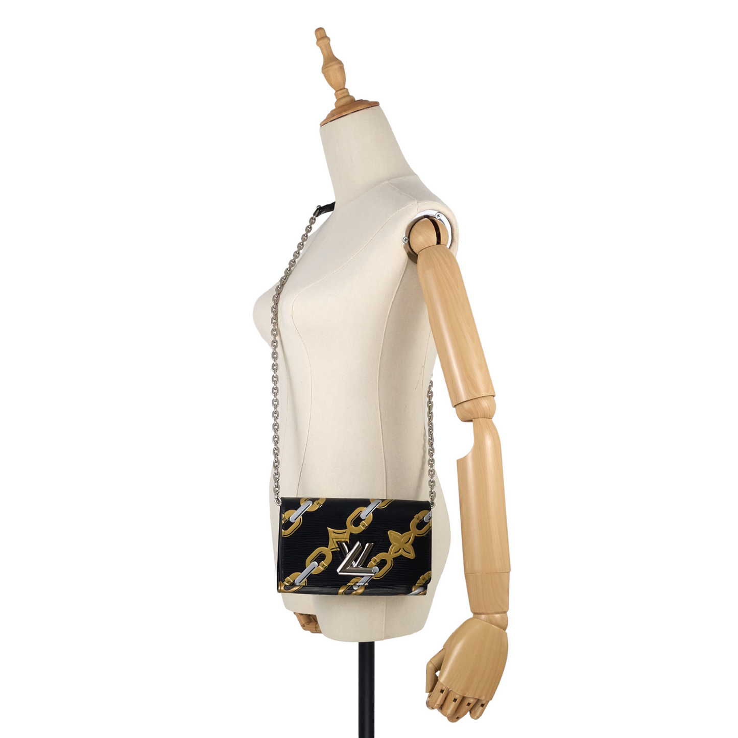 Louis Vuitto Chain Flower Print Twist Epi Leather Wallet on Chain Bag