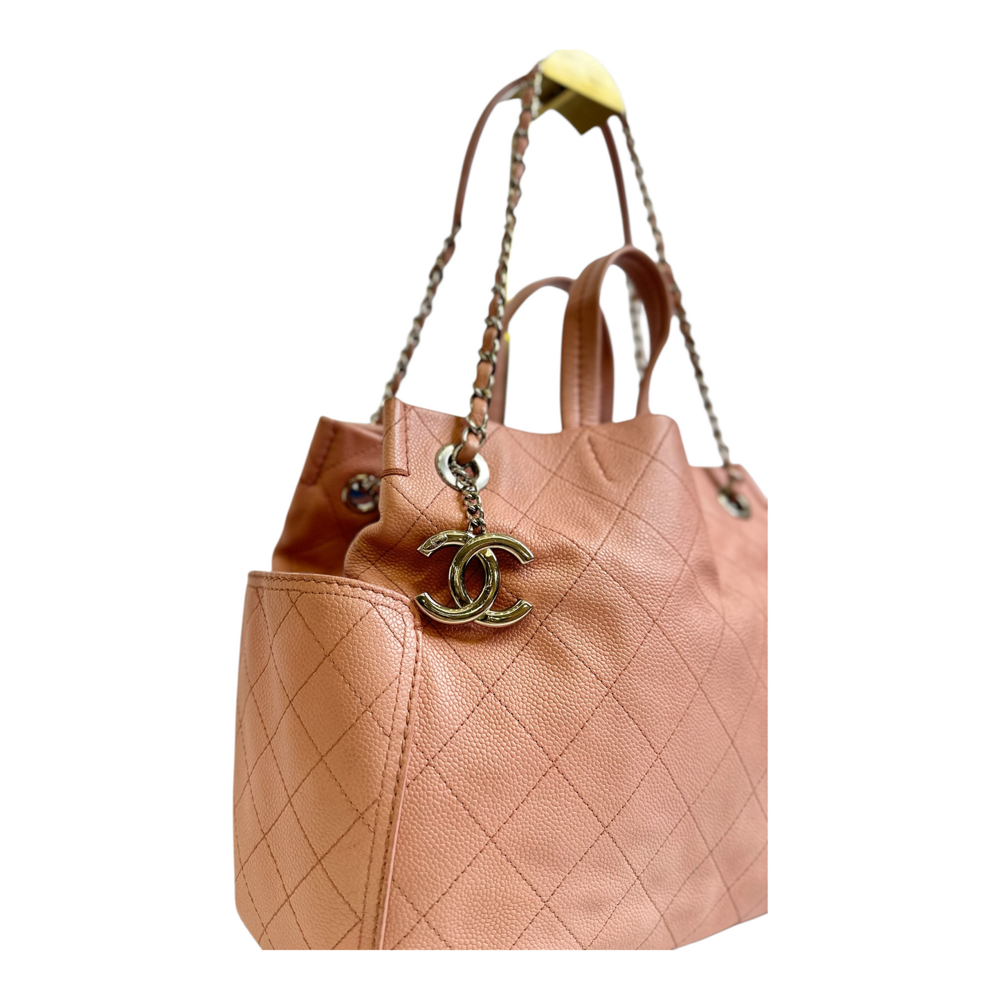 Chanel Grained Calfskin Small CC Pocket Tote Pink