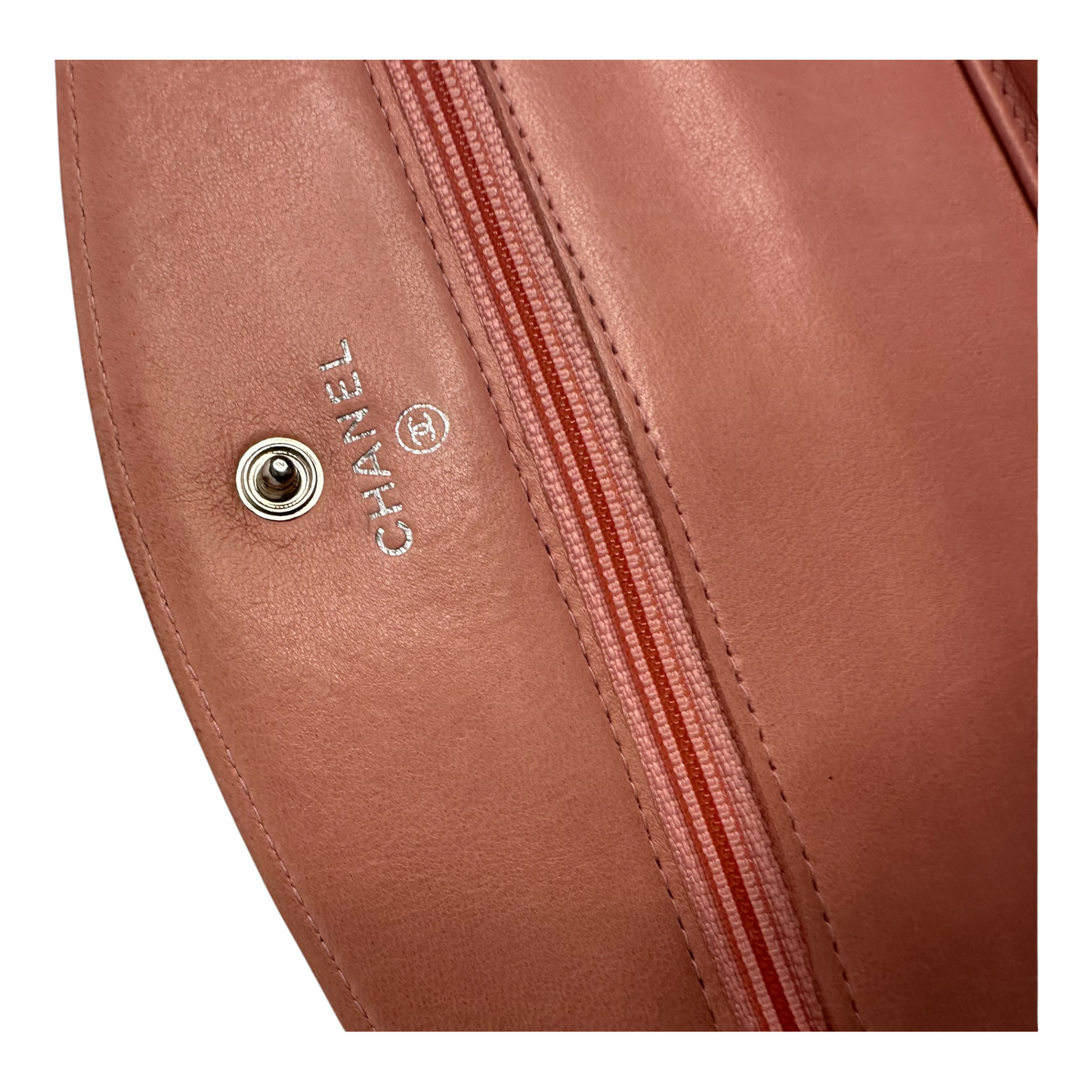 Chanel Caviar Timeless CC Wallet on Chain WOC Pink