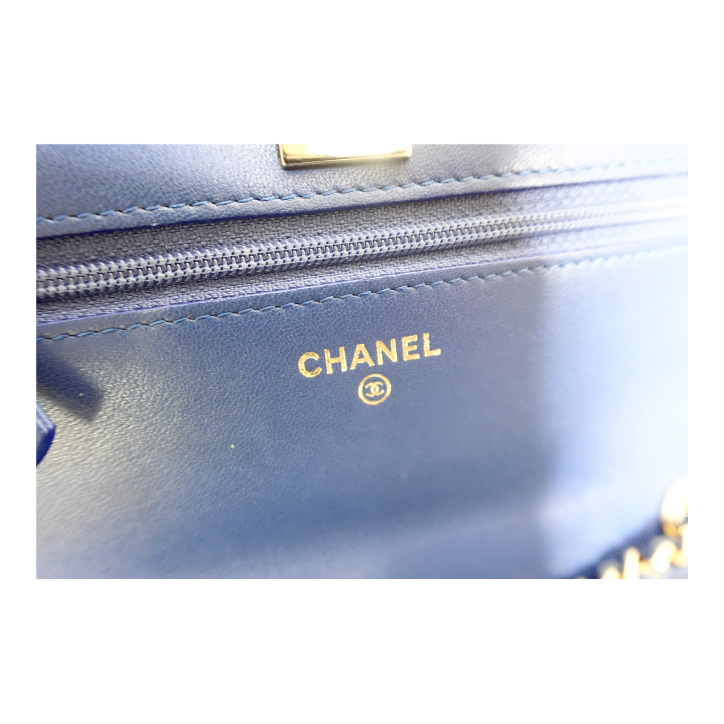 Chanel Lambskin Chevron Quilted Trendy Wallet On Chain