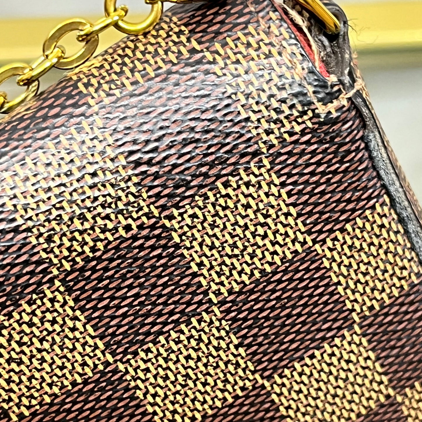 LOUIS VUITTON Pochette Felicie Brown Damier Ebene Canvas Crossbody Bag