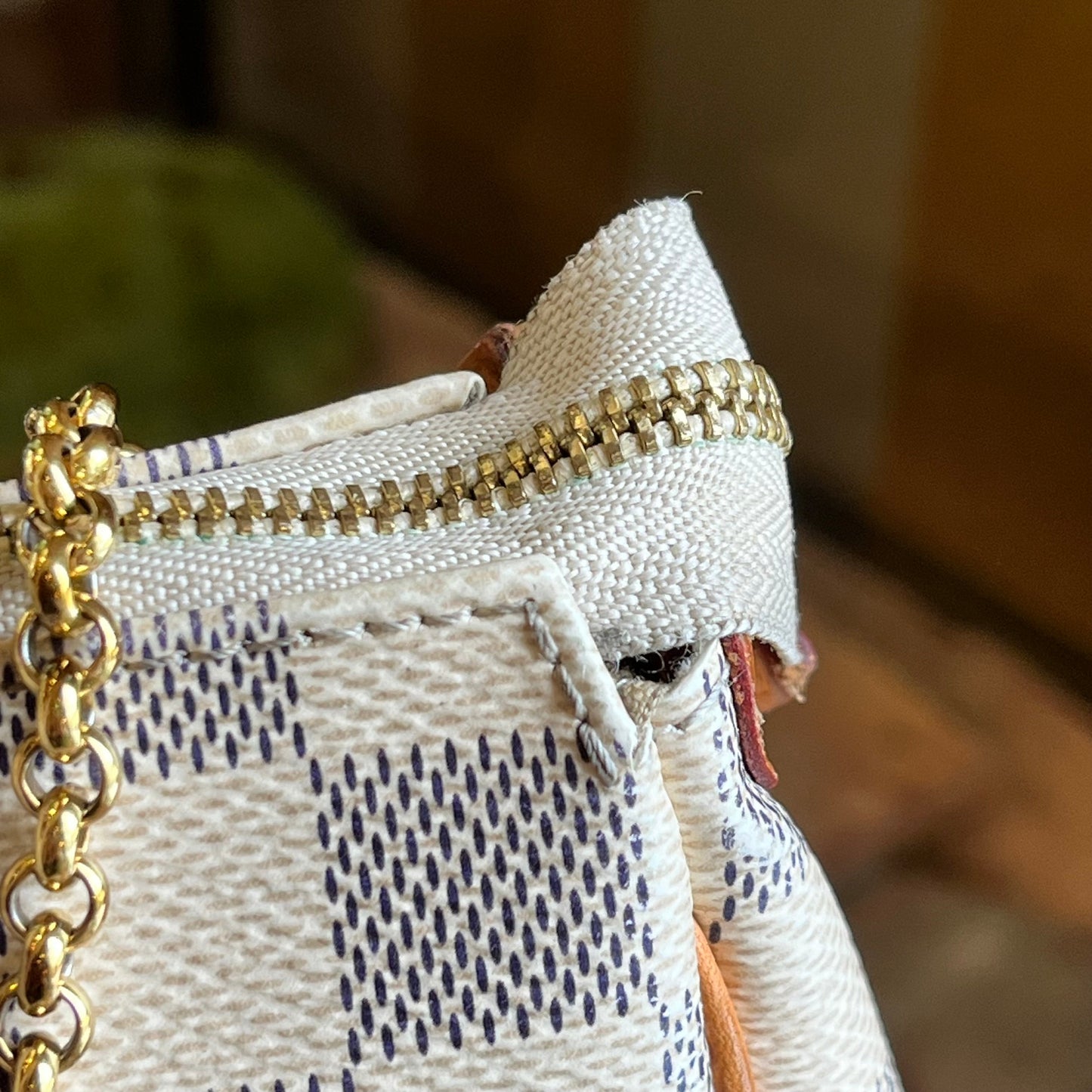 LOUIS VUITTON Eva Damier Azur Canvas Shoulder Bag