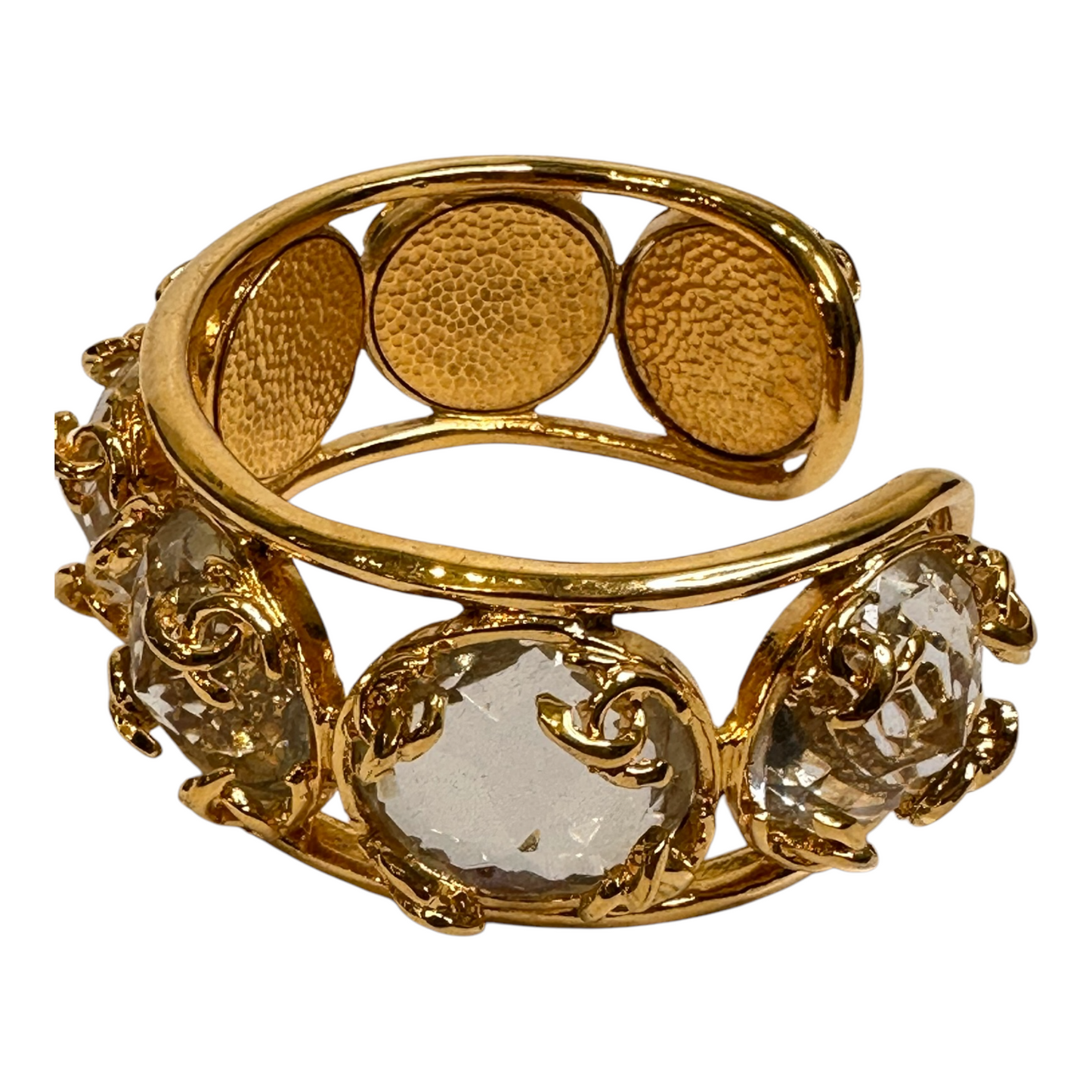 Chanel 1995 Rhinestone Cuff Bracelet