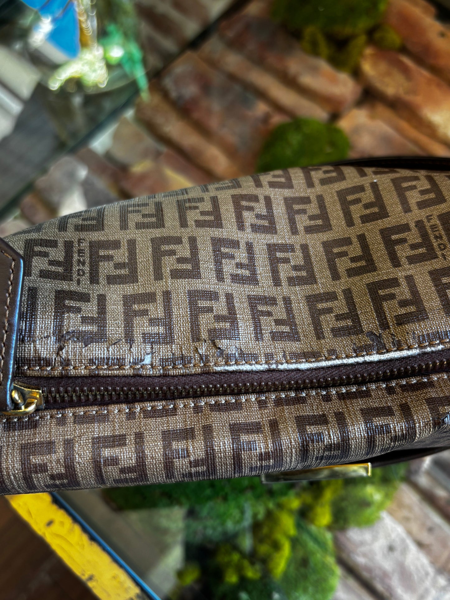 FENDI Brown Zucchino Spalmati Messenger