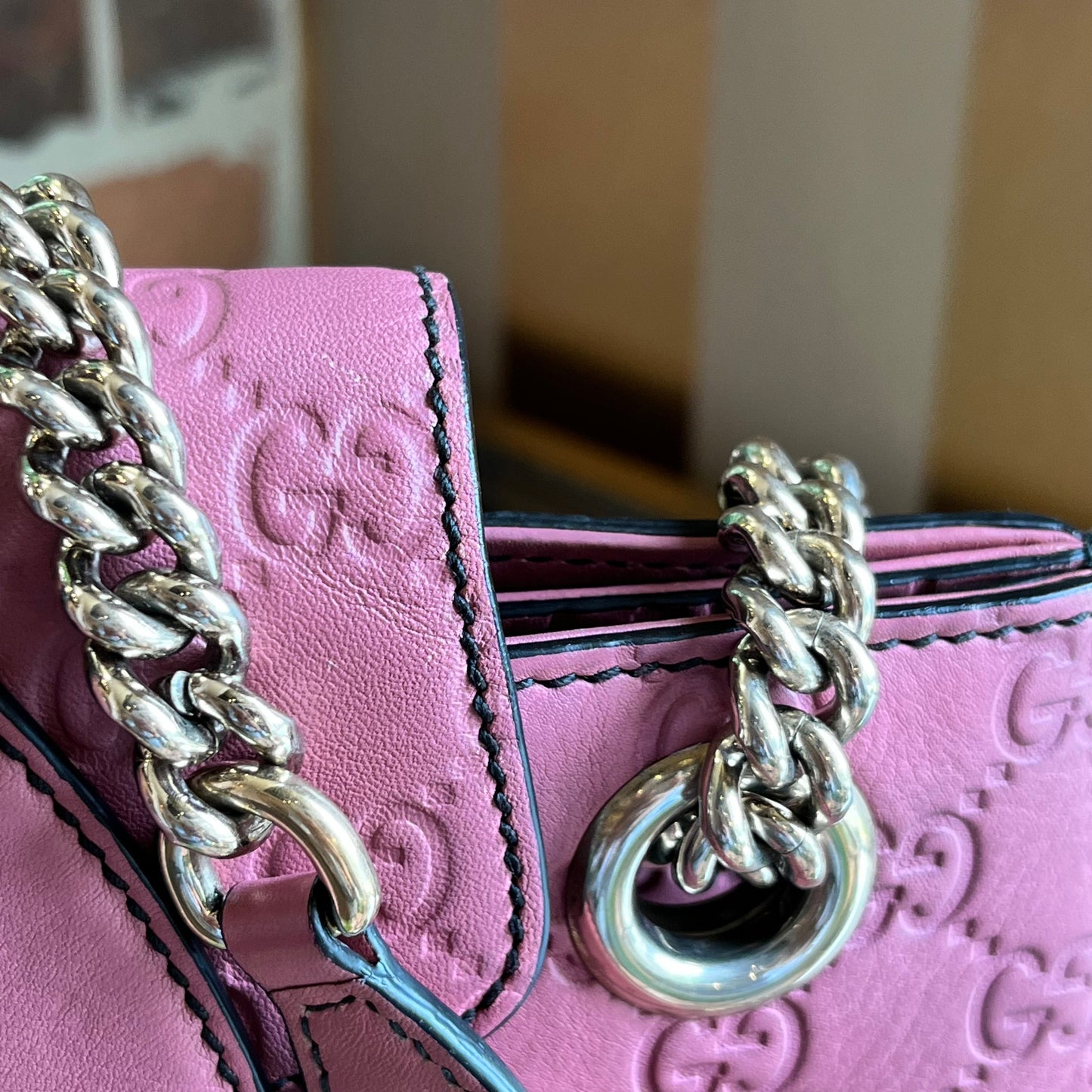 GUCCI Emily Chain Large Guccissima Leather Shoulder Bag