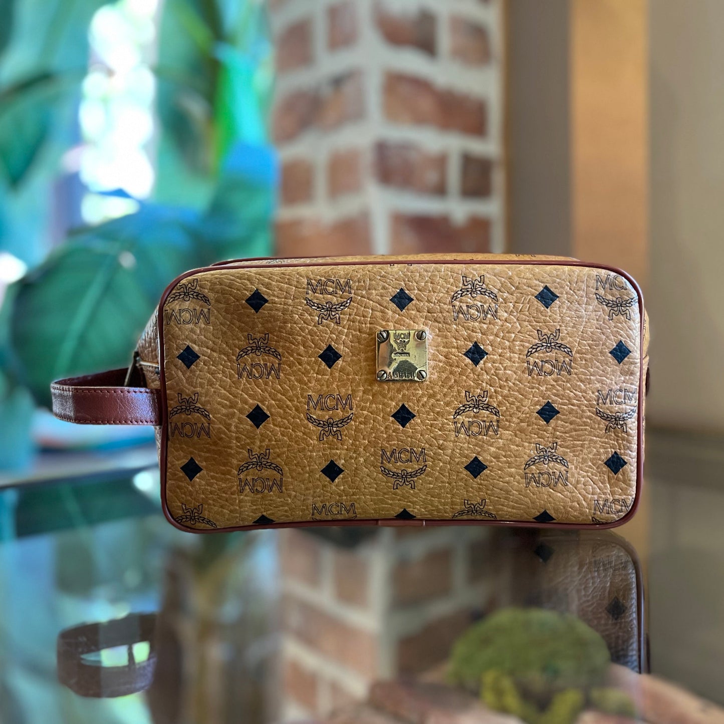 MCM Visetos Monogram Canvas Toiletry Pouch