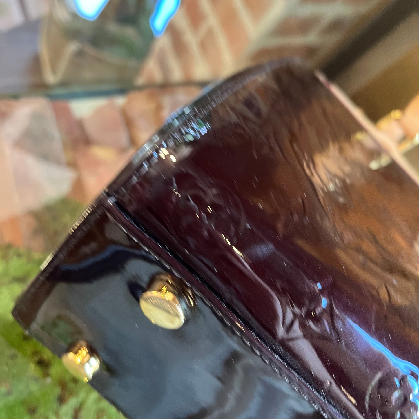 LOUIS VUITTON Brea GM Amarante Vernis Patent Leather Shoulder Bag