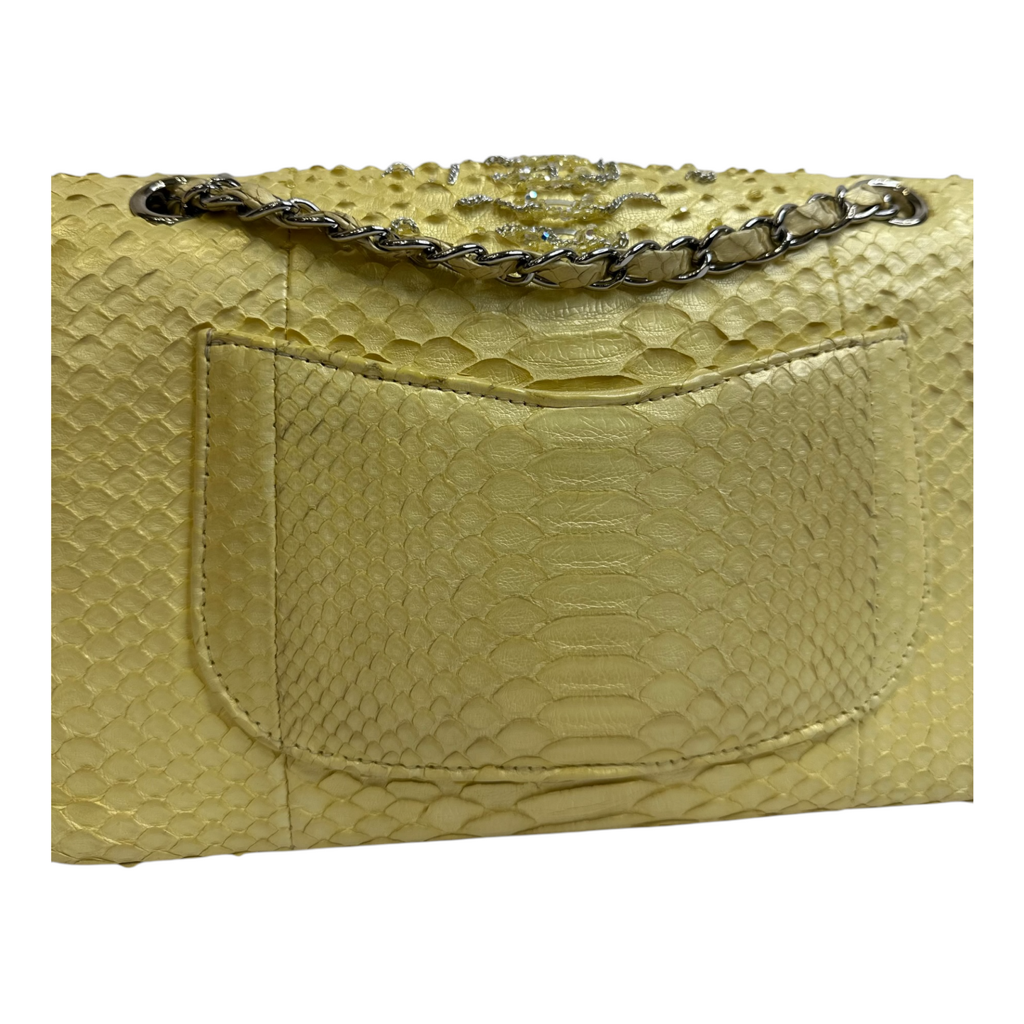 GLM-Rare Python Beaded Double Flap Medium Yellow