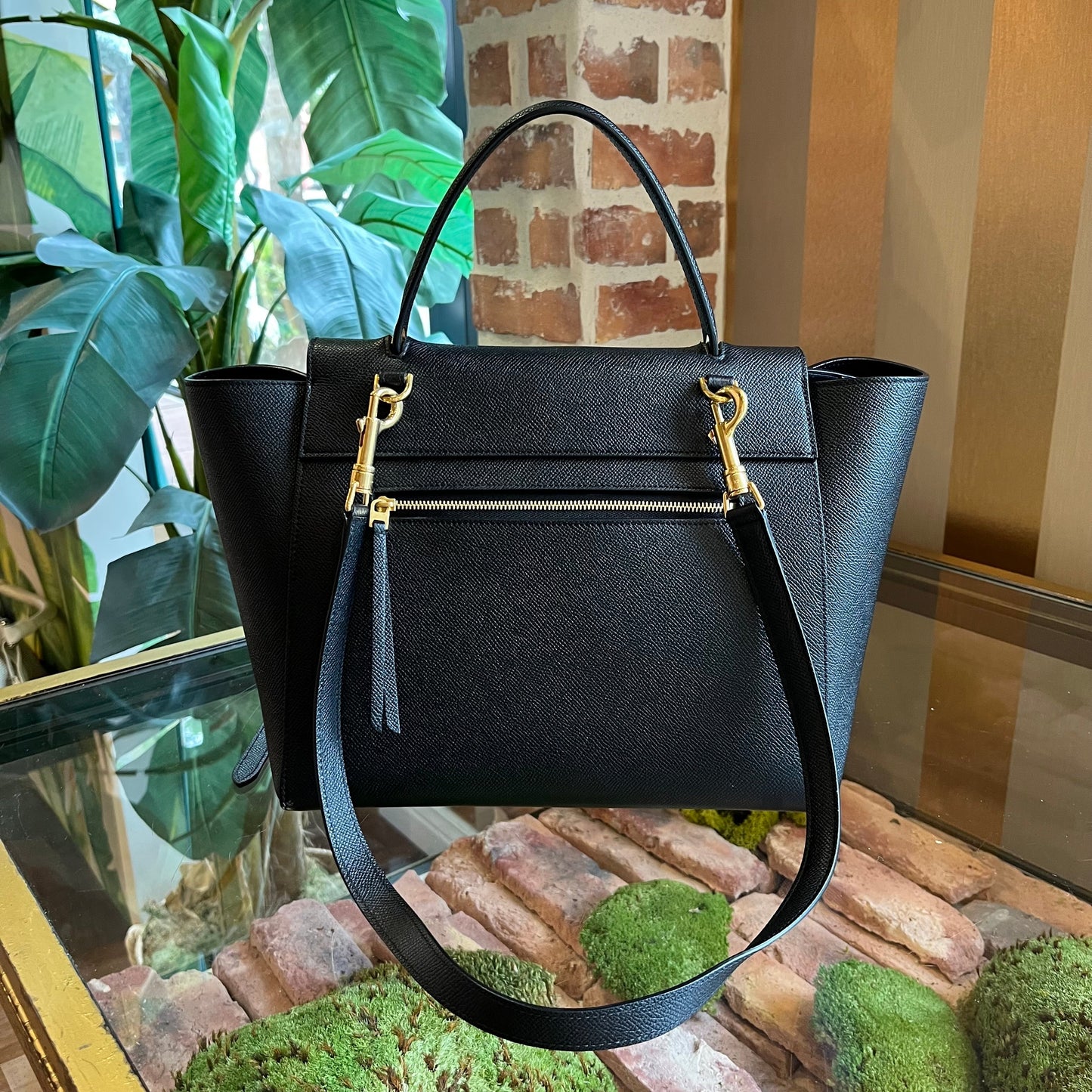 CELINE Belt Bag Mini Black Leather Tote