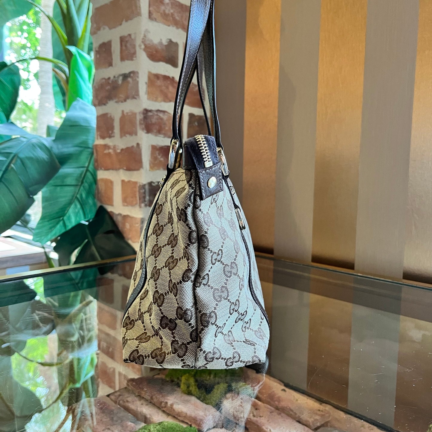 GUCCI Abbey Medium GG Monogram Canvas Tote Bag