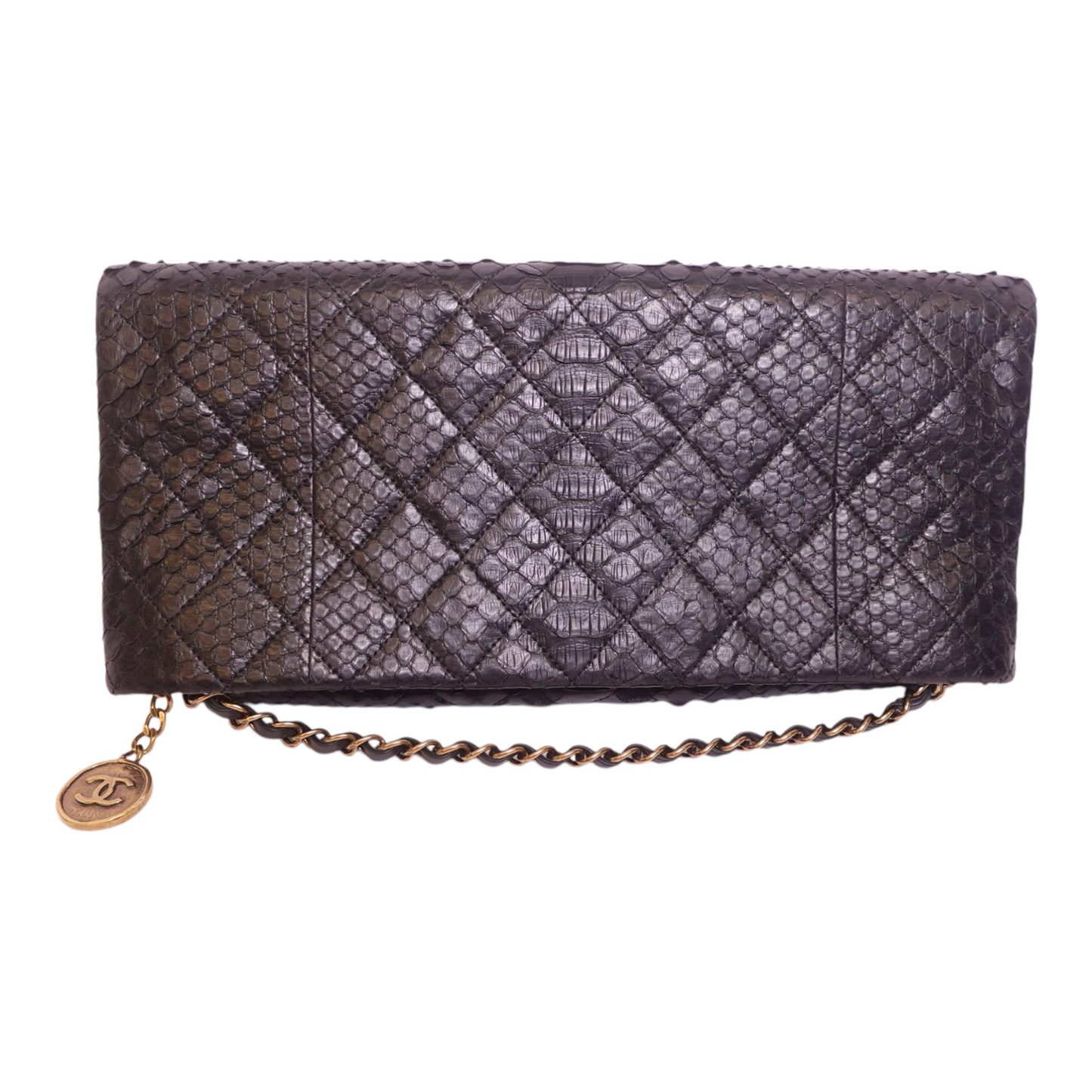 Chanel Python Medallion Clutch