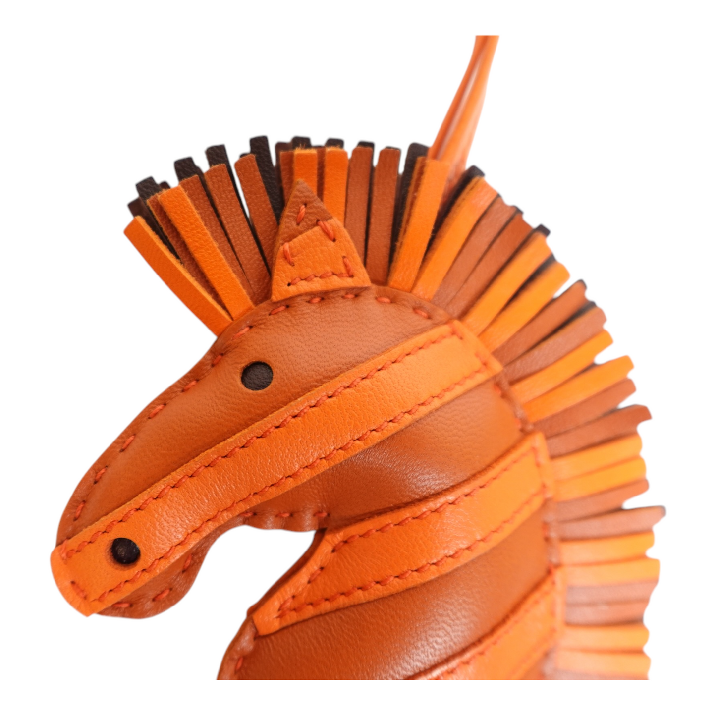 Hermes Gee Gee Savannah Bag Charm Orange Leather
