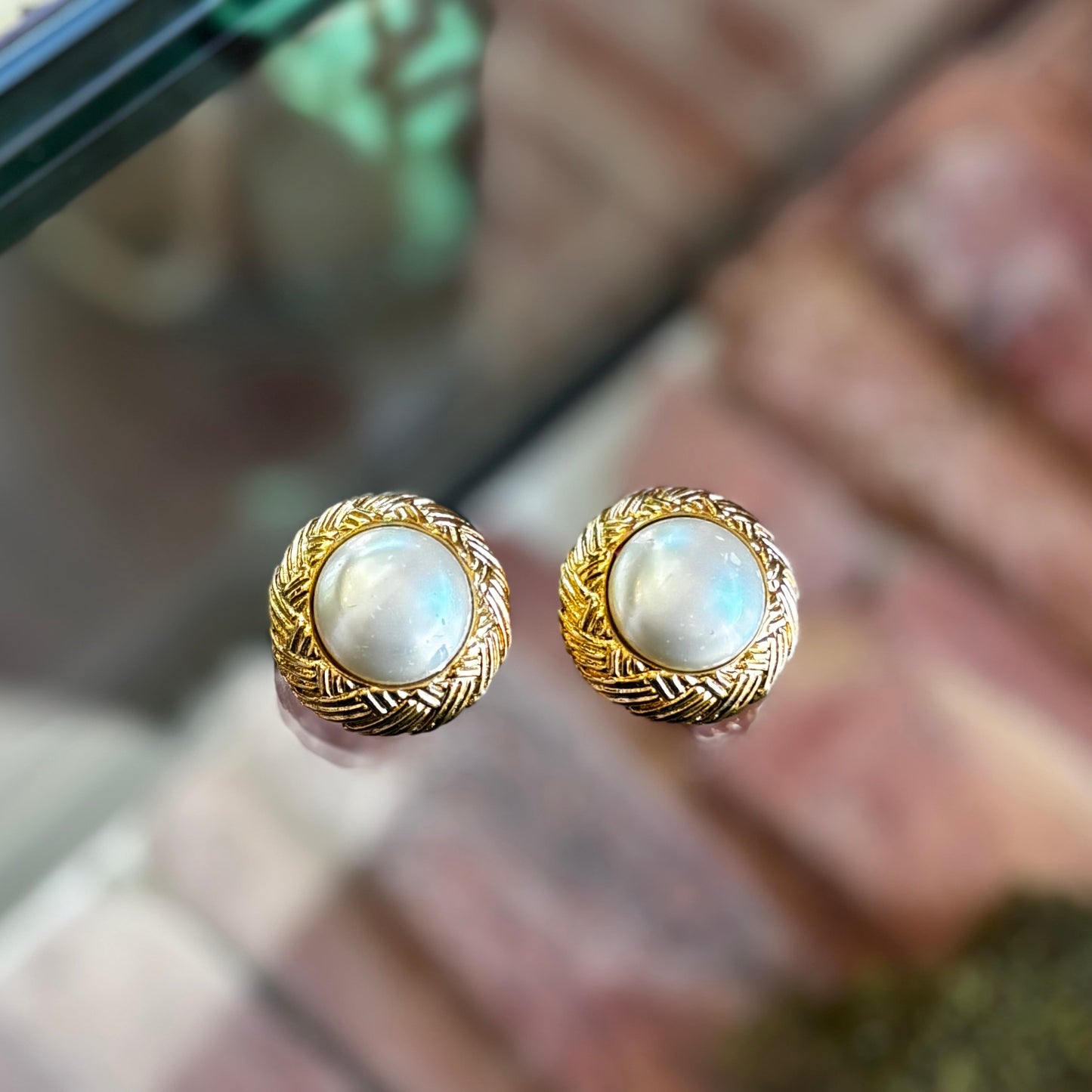 CHANEL Gold Braided Vintage Clip On Earrings