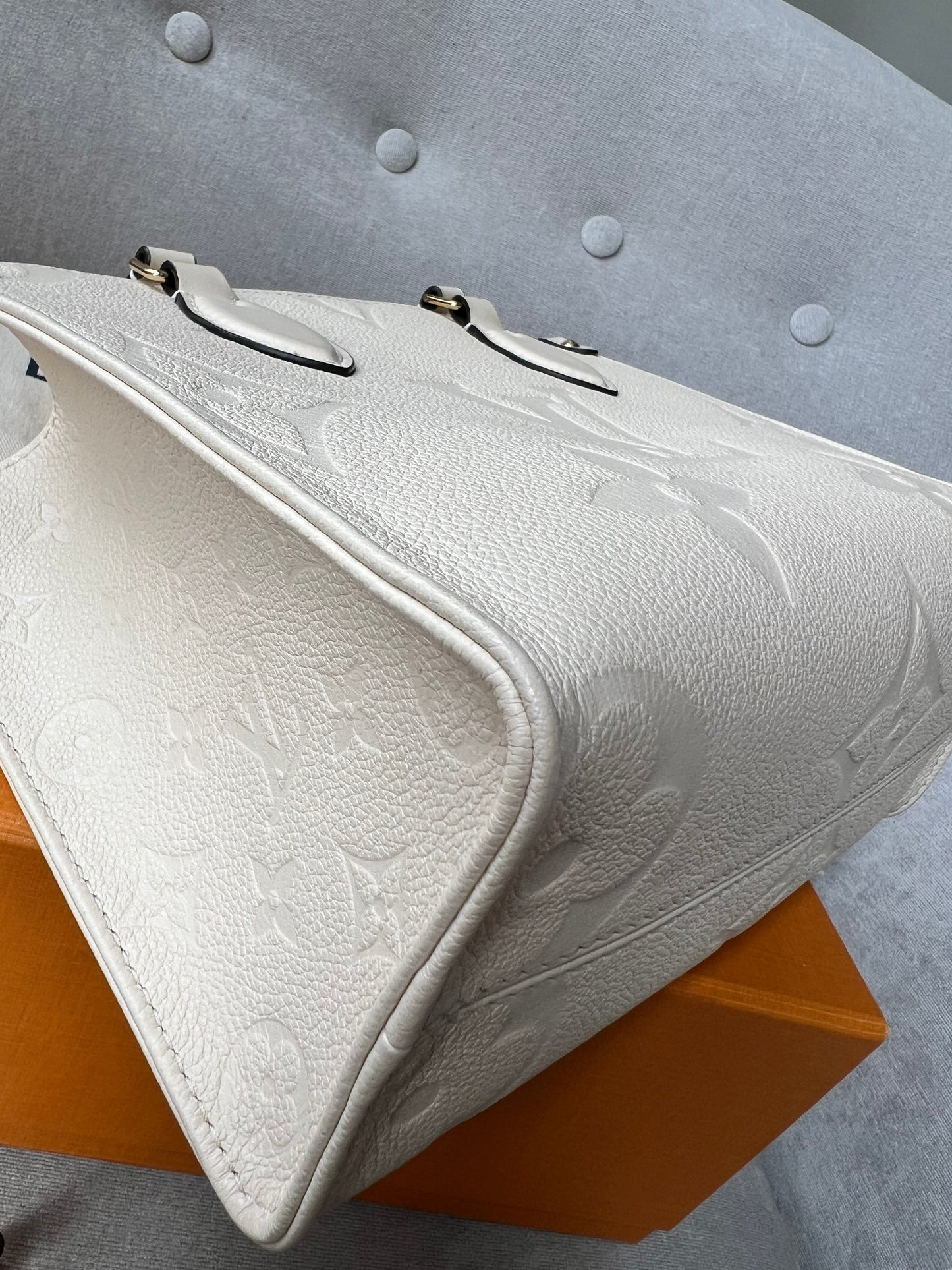 Louis Vuitton On the Go Crème PM Empreinte (RRP £2,380)