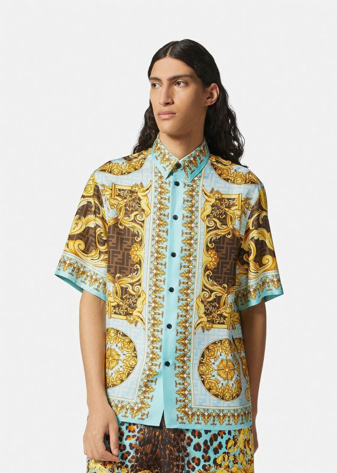 FENDACE WILD BAROQUE SILK MEN'S SHIRT