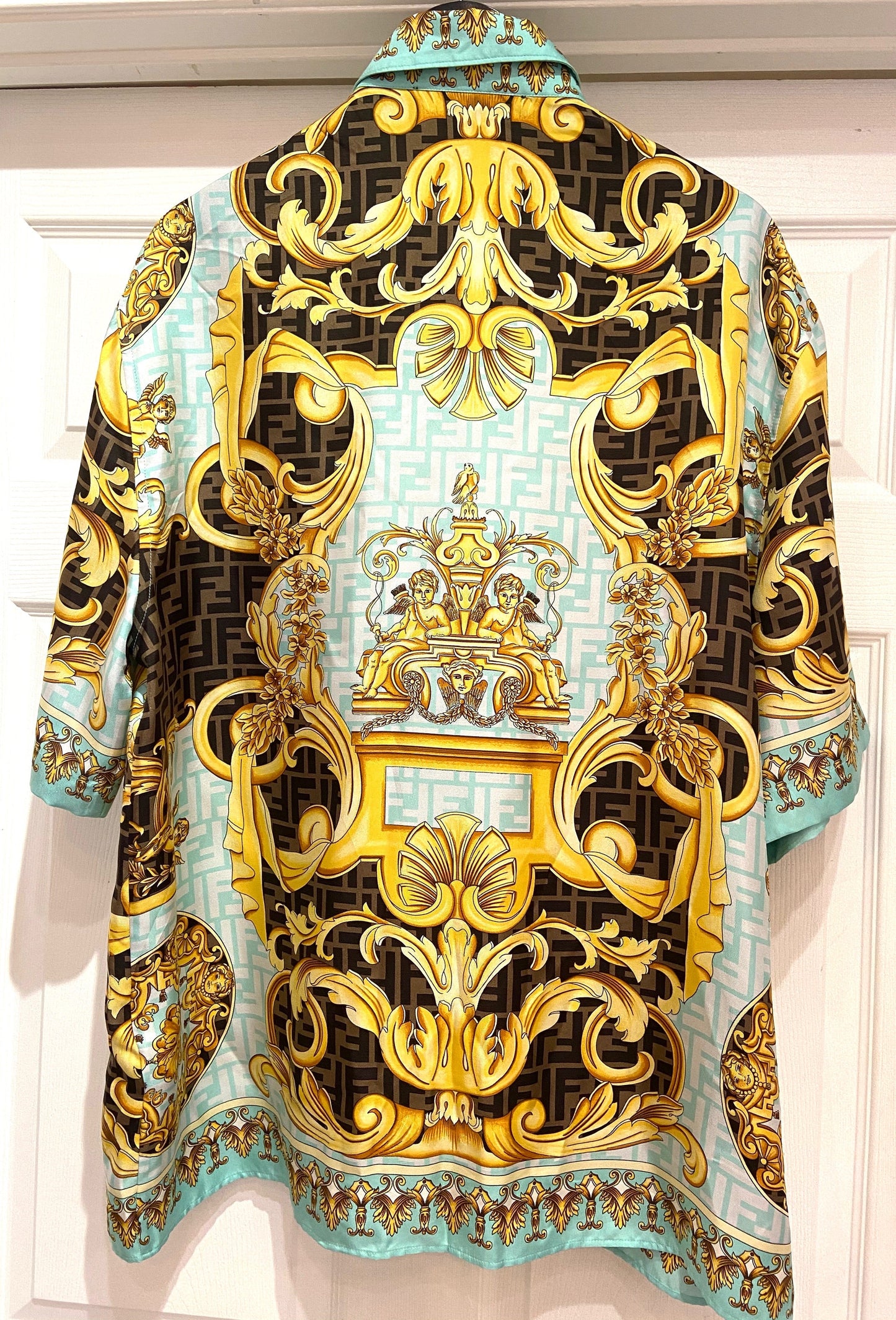 FENDACE WILD BAROQUE SILK MEN'S SHIRT
