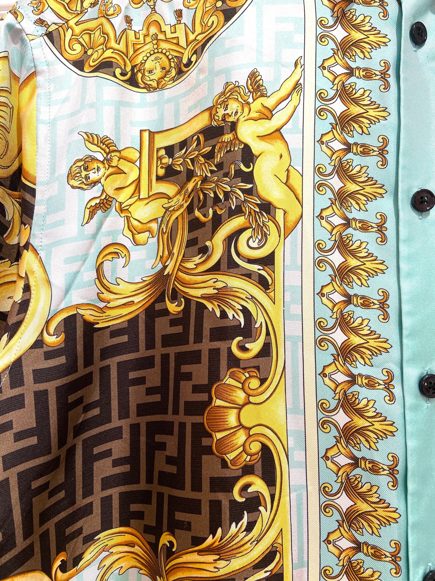 FENDACE WILD BAROQUE SILK MEN'S SHIRT