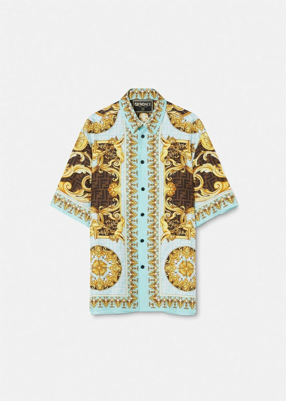 FENDACE WILD BAROQUE SILK MEN'S SHIRT