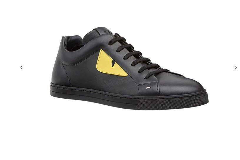 FENDI LEATHER SNEAKERS WITH COLORED BUGS