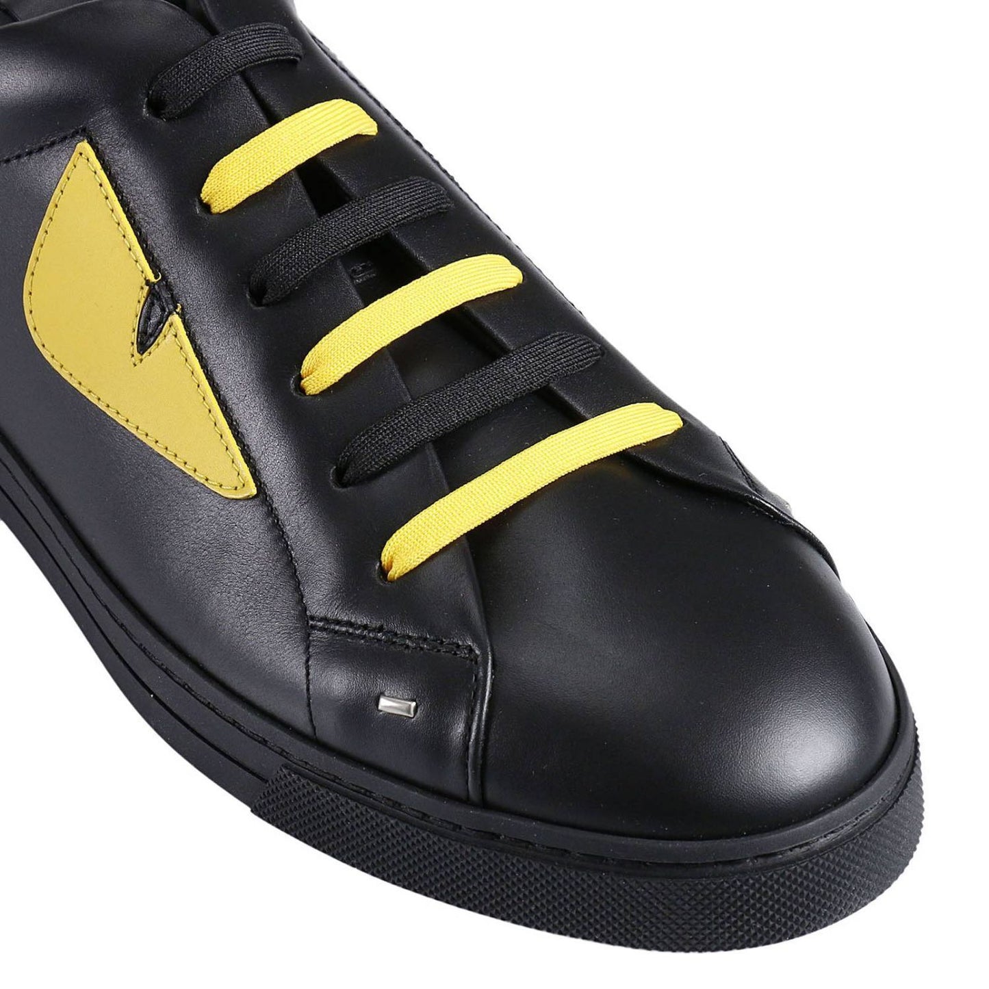 FENDI LEATHER SNEAKERS WITH COLORED BUGS