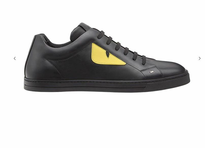 FENDI LEATHER SNEAKERS WITH COLORED BUGS