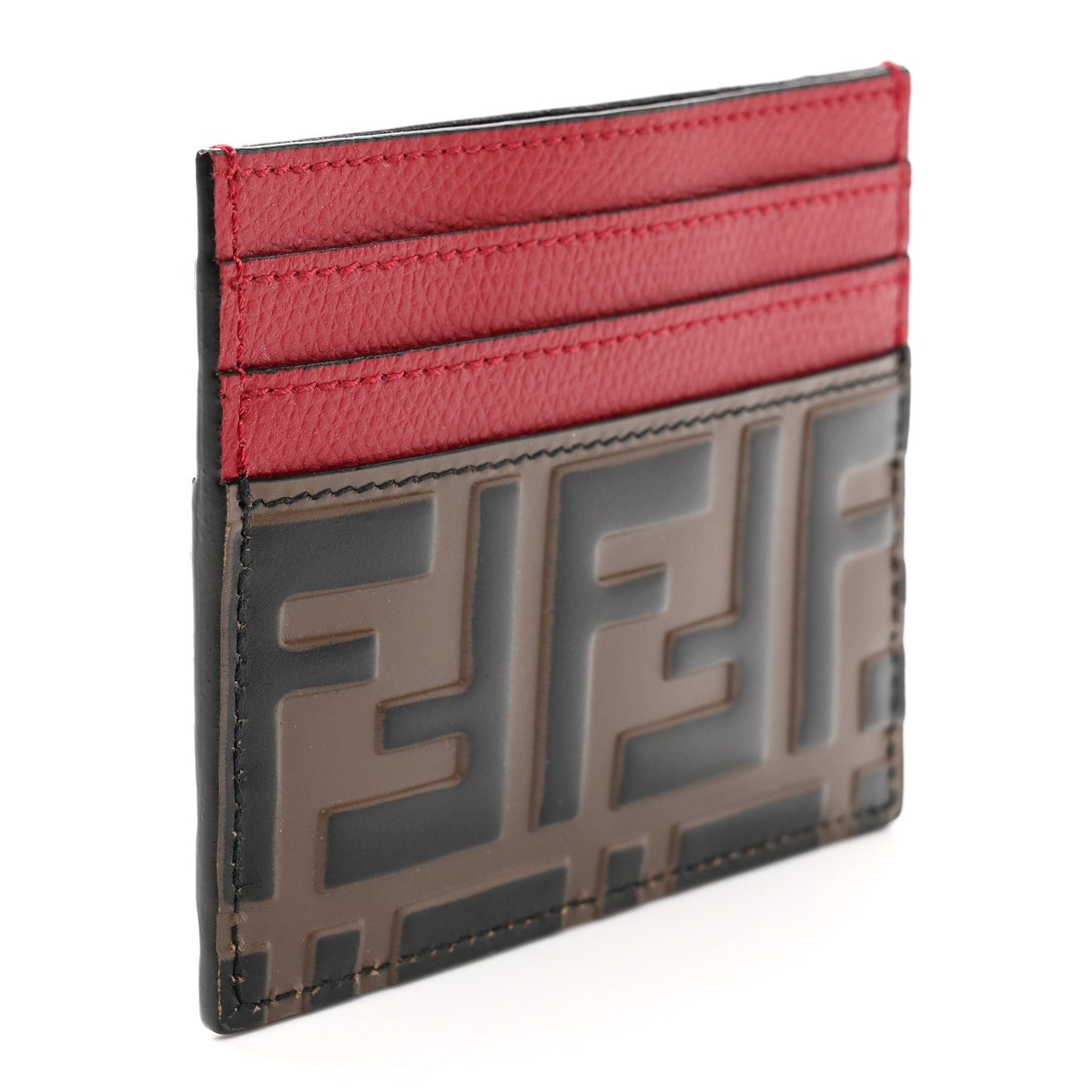 FENDI FF 1974 BI-COLOR EMOSSED ZUCCA CARD CASE
