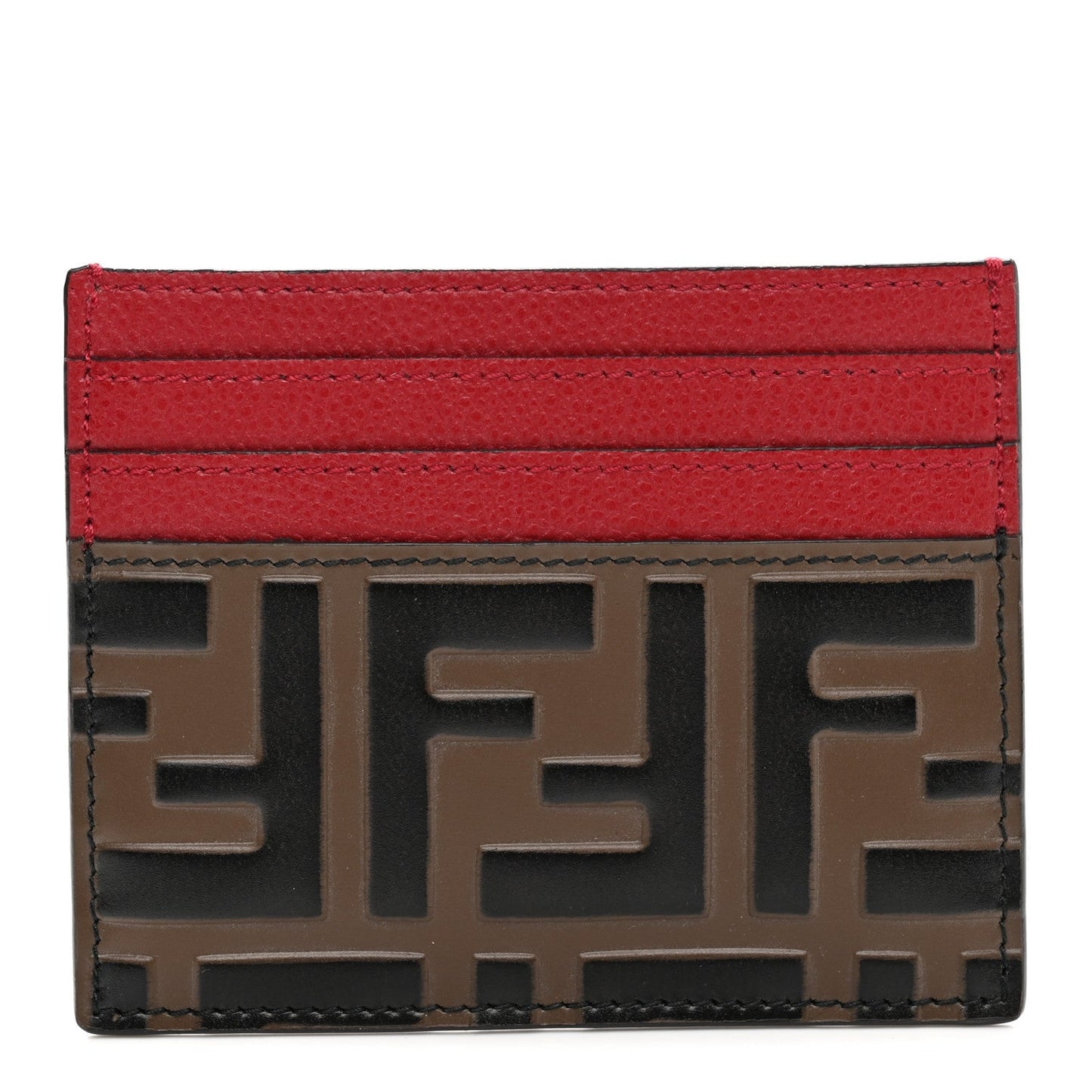 FENDI FF 1974 BI-COLOR EMOSSED ZUCCA CARD CASE