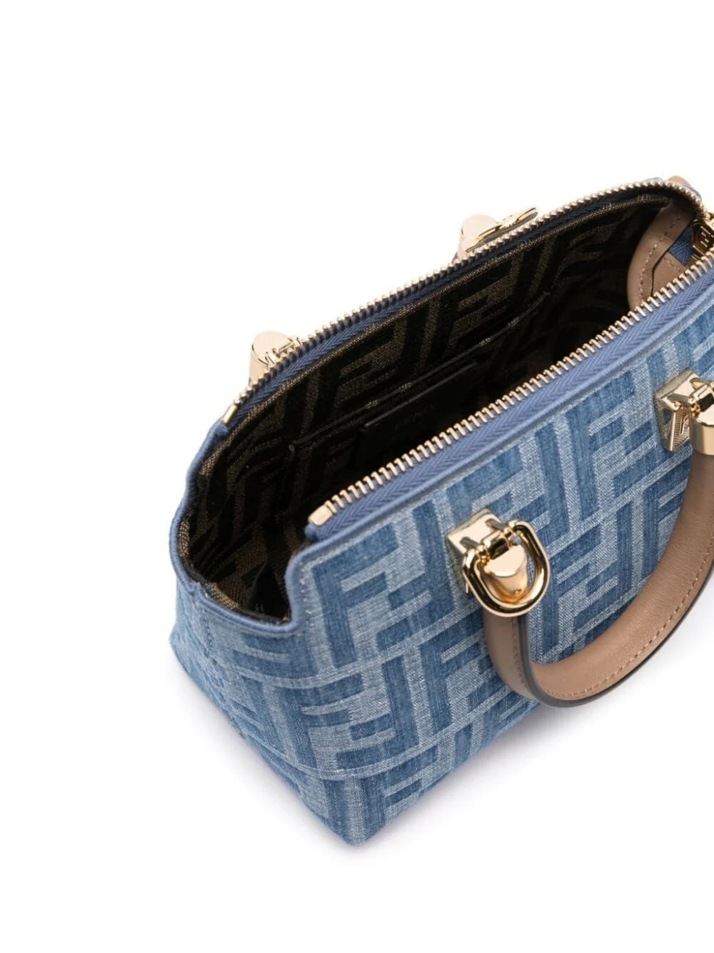 FENDI BY THE WAY FF DENIM MINI TOP HANDLE BAG