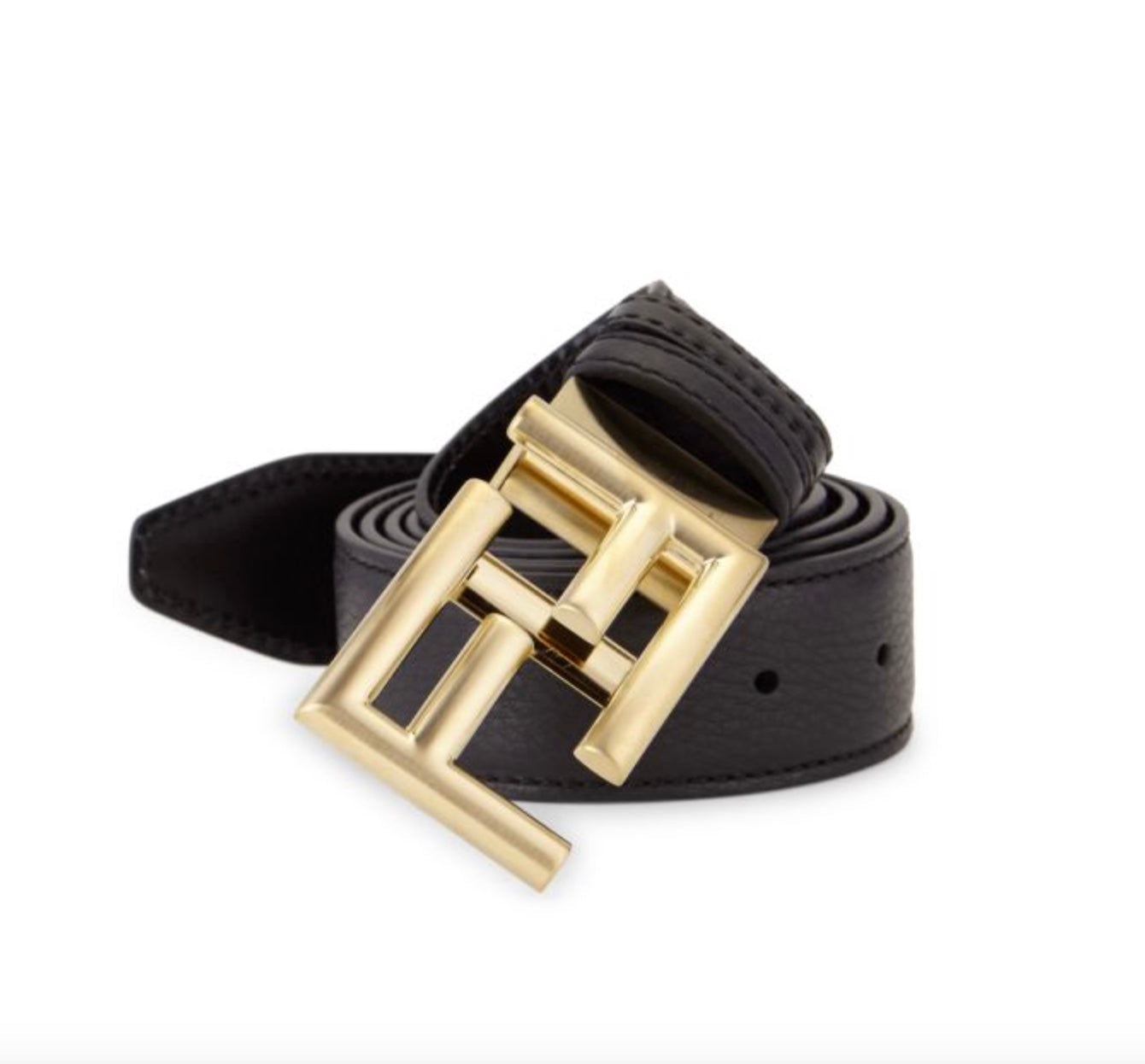 FENDI CUOIO ROMANO FF BUCKLE LEATHER BELT