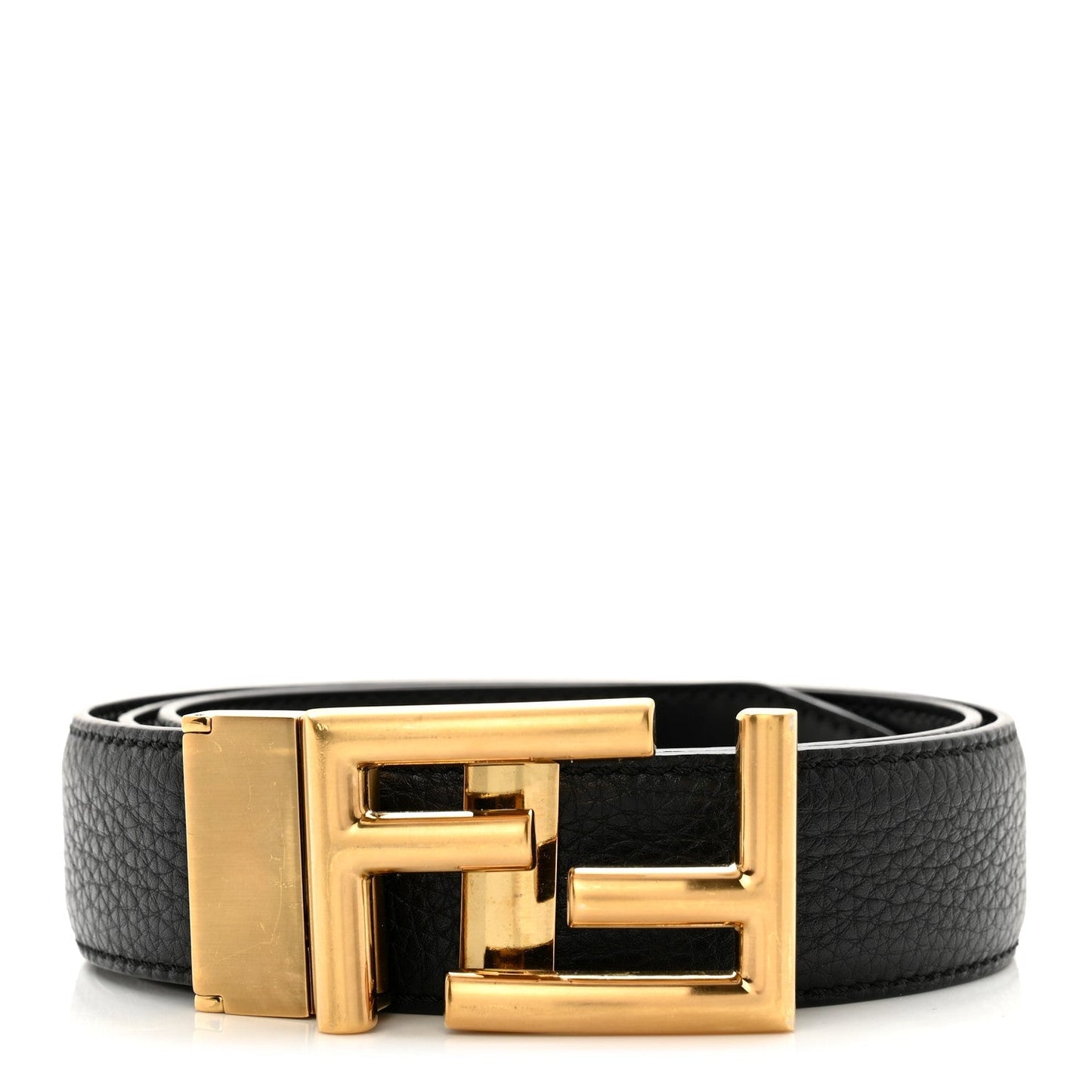 FENDI CUOIO ROMANO FF BUCKLE LEATHER BELT