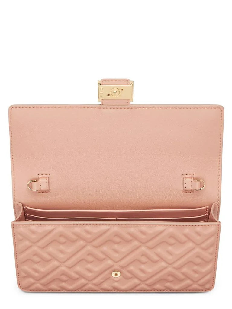 FENDI FF BAGUETTE CALFSKIN LEATHER WALLET ON CHAIN