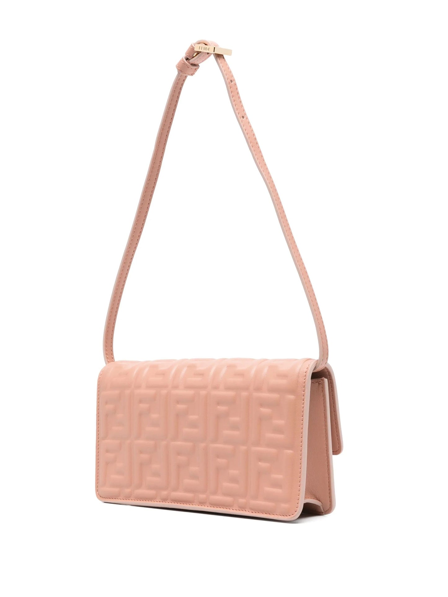 FENDI FF BAGUETTE CALFSKIN LEATHER WALLET ON CHAIN