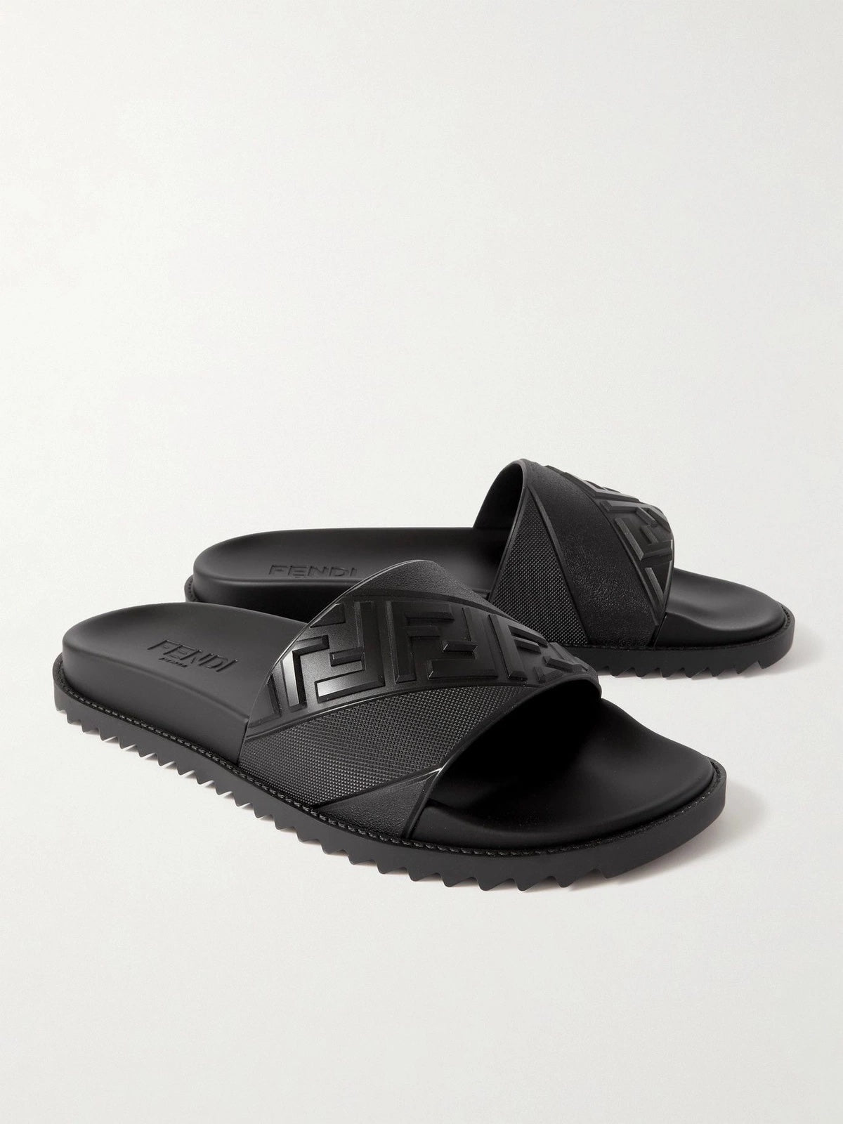 FENDI FF LOGO EMBOSSED SLIDES