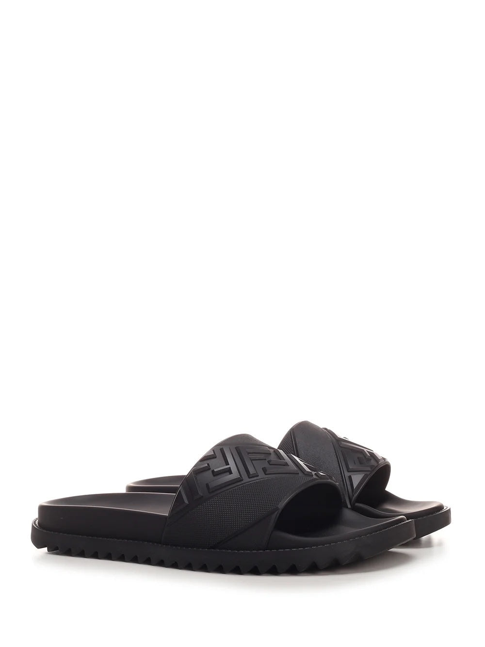 FENDI FF LOGO EMBOSSED SLIDES