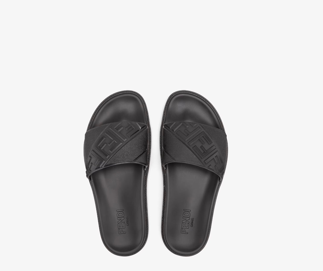 FENDI FF LOGO EMBOSSED SLIDES