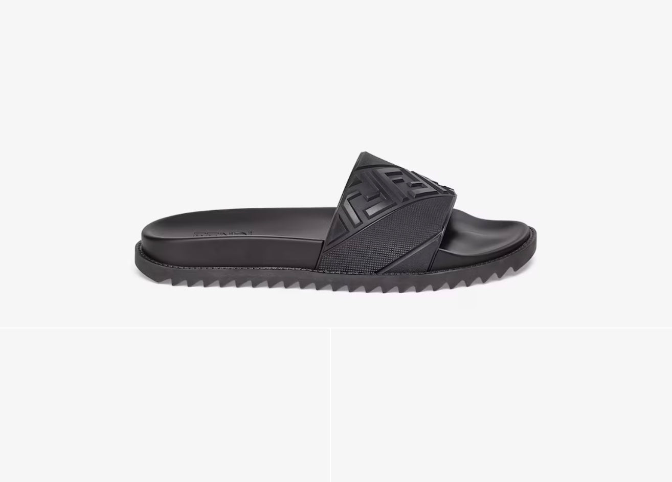 FENDI FF LOGO EMBOSSED SLIDES